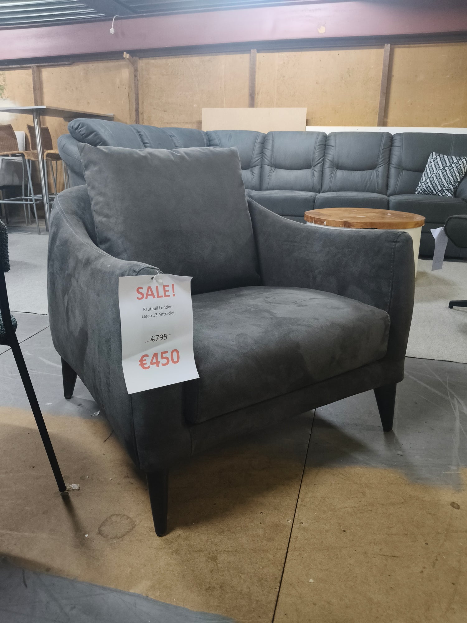 Fauteuil London - Lasso 13 Antraciet