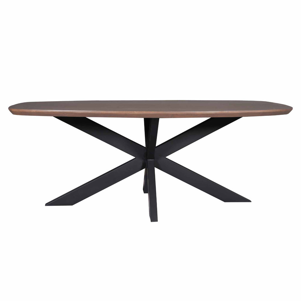 Eettafel Madison Walnoot | 240 cm | Deens Ovaal | Poot Zwart