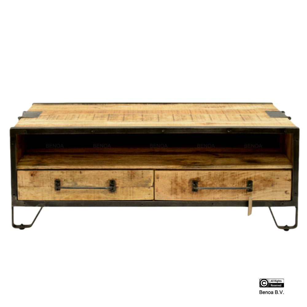 Coffee Table Industrial with Drawers