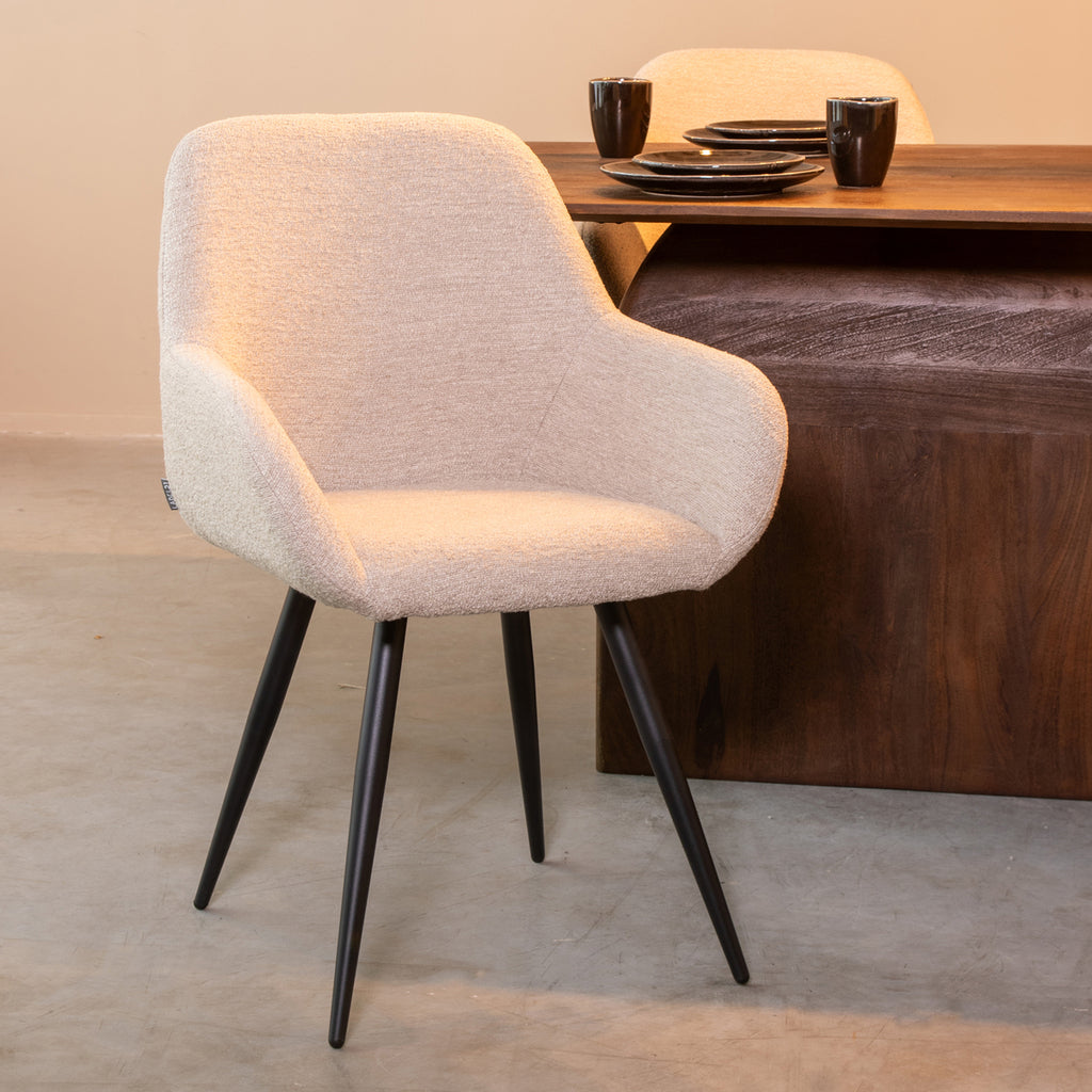 Eetkamerstoel Fender - Naturel - Boucle