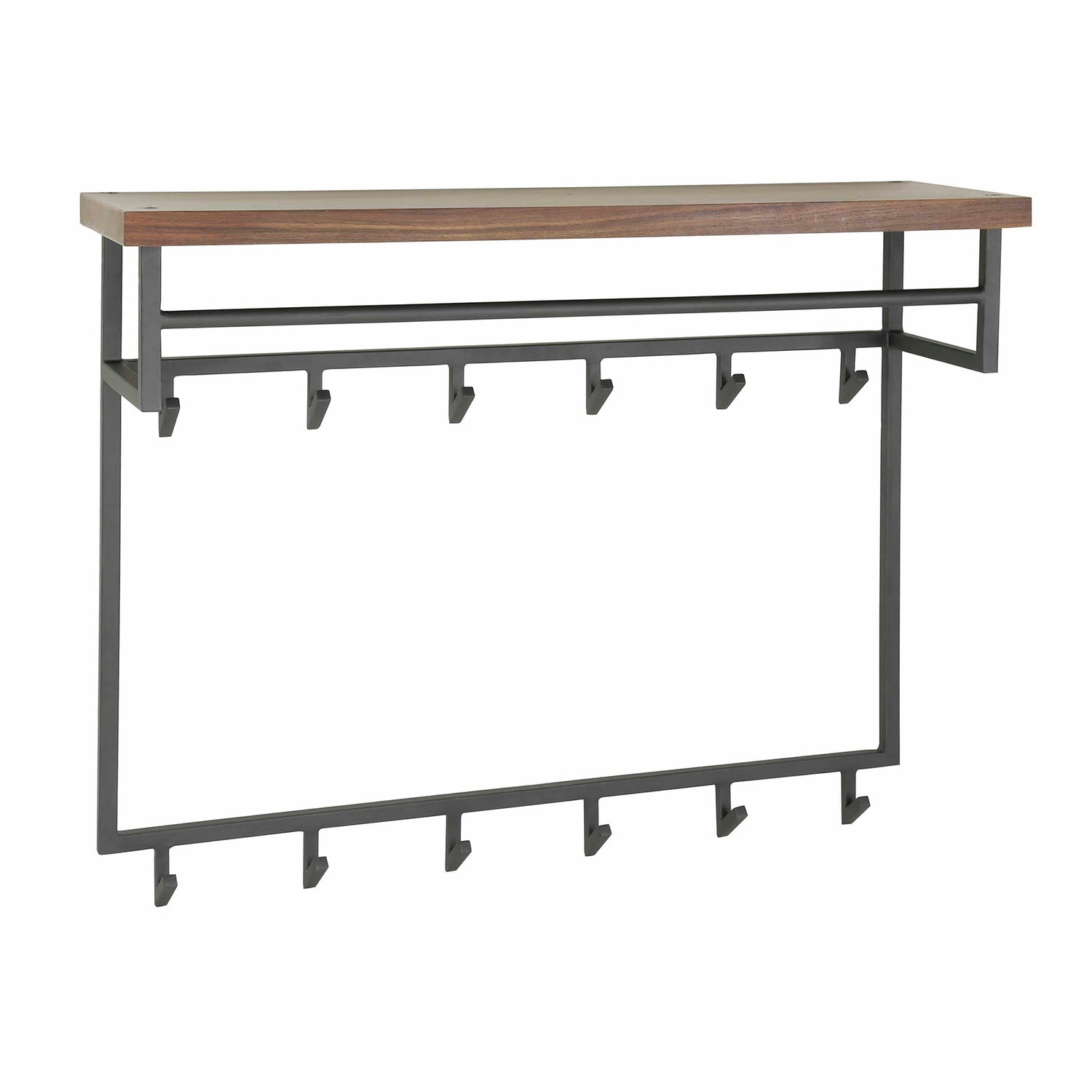 Kapstok Daytona met 12 haken hoedenplank - 100x30x80 cm - Naturel - Saja