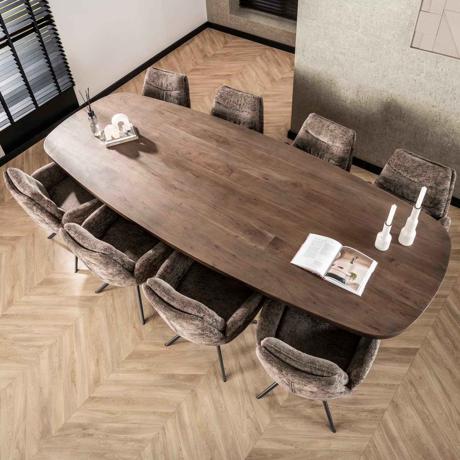 Eettafel Arcadia Oval - 311x130x77 cm - Drift Brown - Acacia