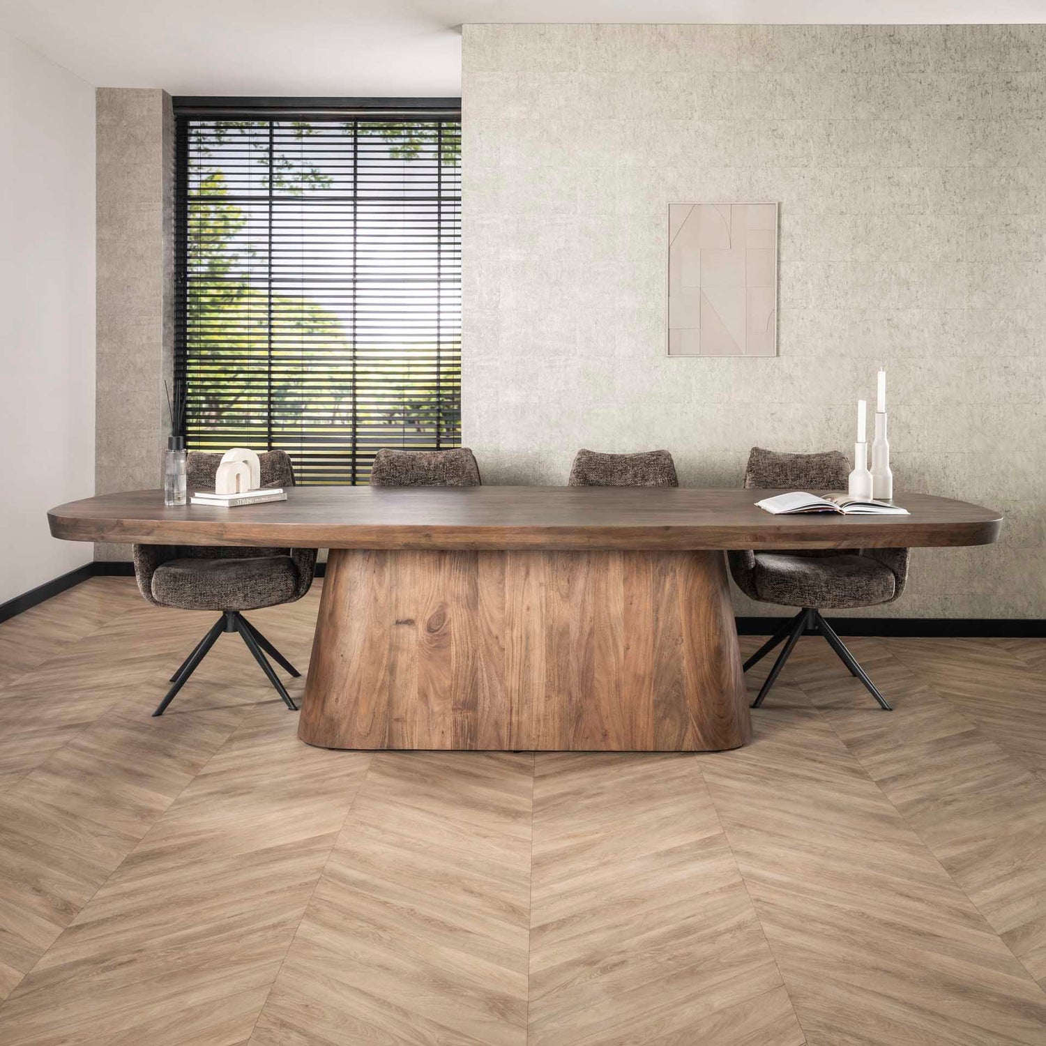 Eettafel Arcadia Oval - 311x130x77 cm - Drift Brown - Acacia
