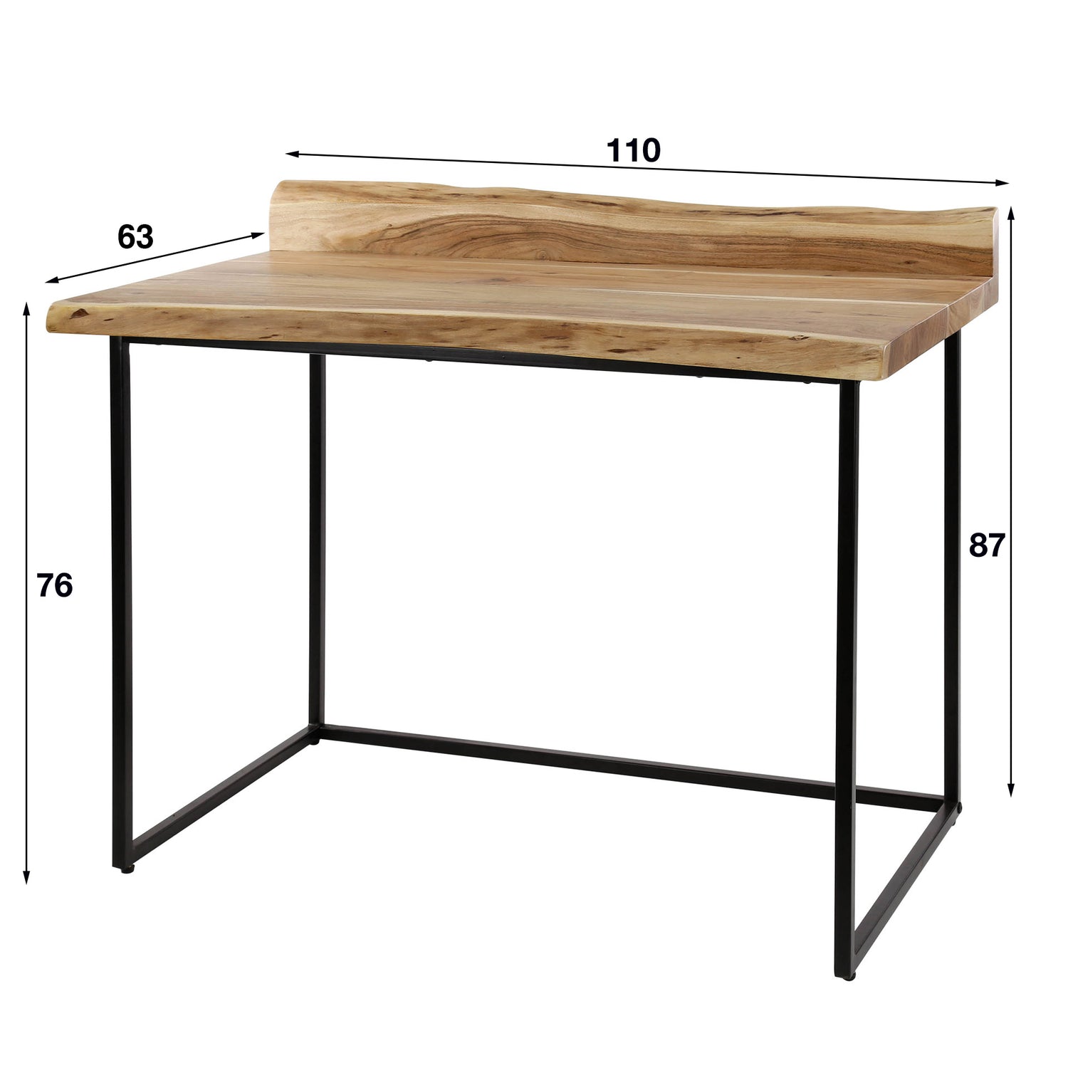 Bureau Live Edge - 110x63x76 cm - Naturel - Acacia