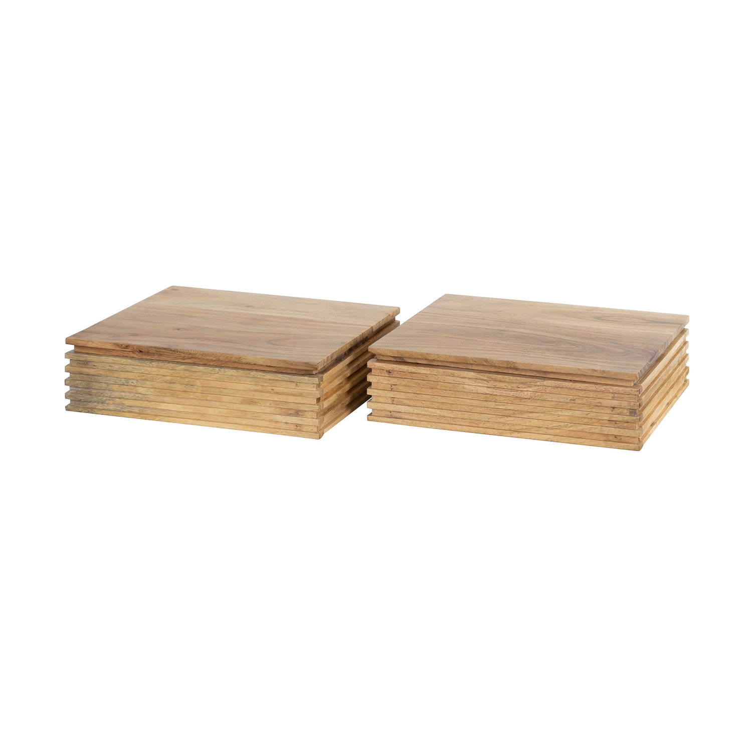 Nachtkastje 1L Layer XS - Set van 2 - 30x25x8 cm - Naturel - Acacia