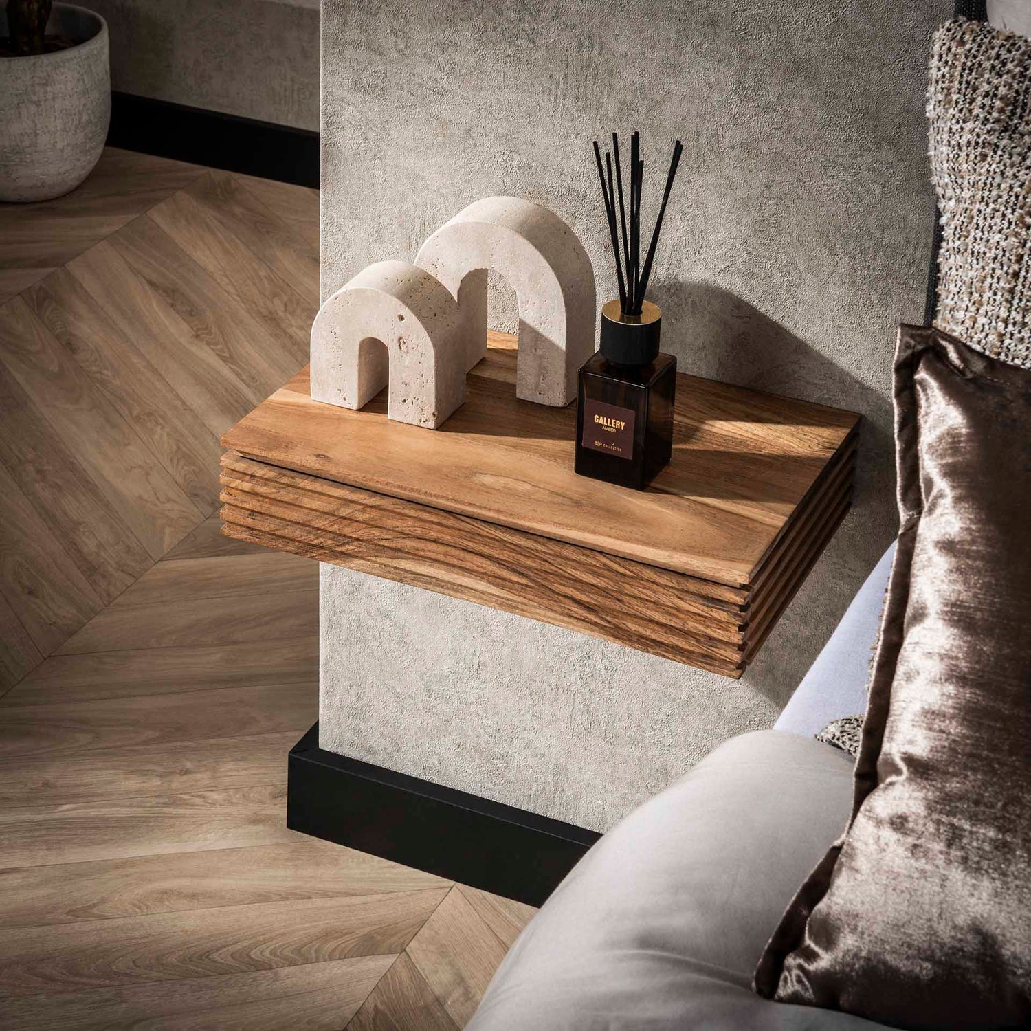 Nachtkastjes set 1 lade & 2 laden - 40x25x8 cm - Naturel - Acacia
