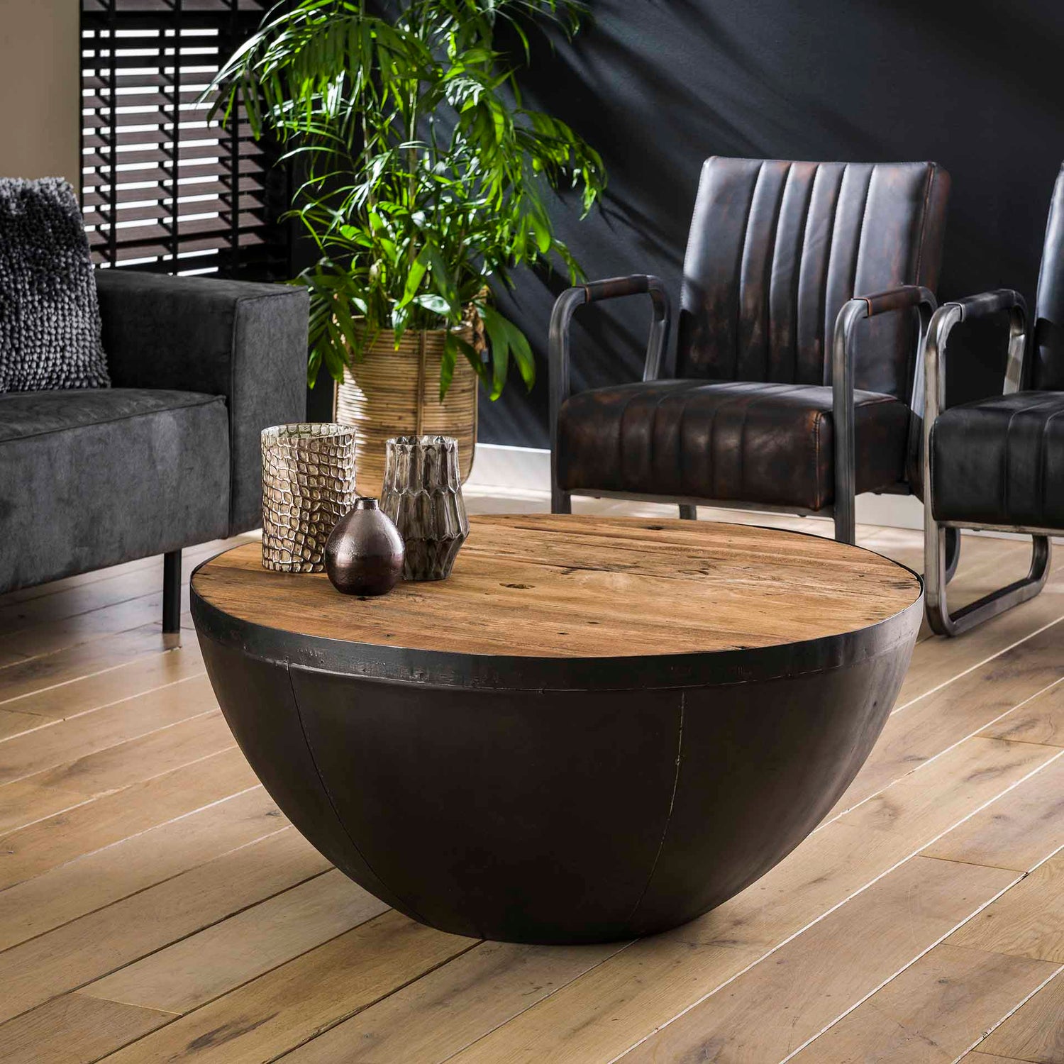 Salontafel Raft - 90x90x40 cm - Robuust - Hardhout