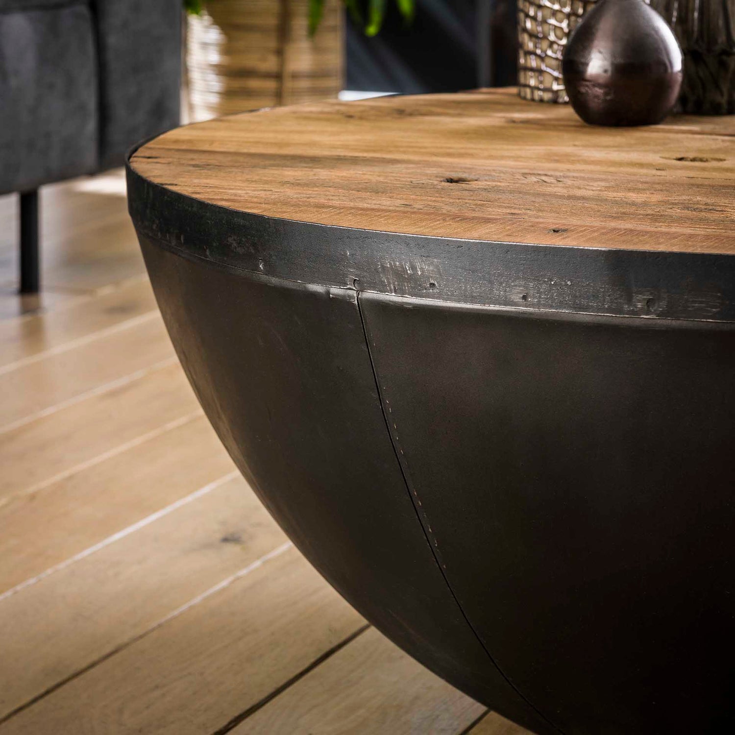 Salontafel Raft - 90x90x40 cm - Robuust - Hardhout