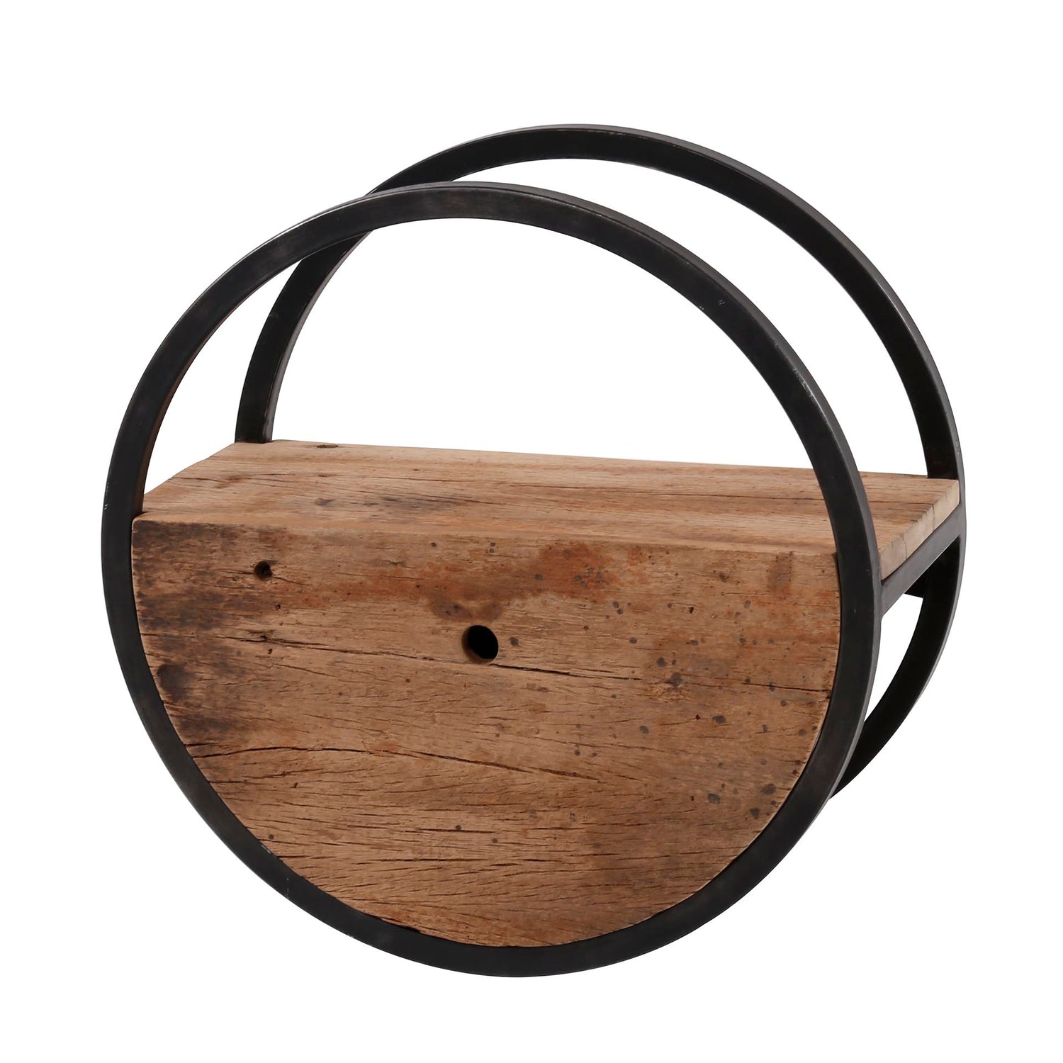 Wandschap Circular met lade - 50x25x50 cm - Hardhout