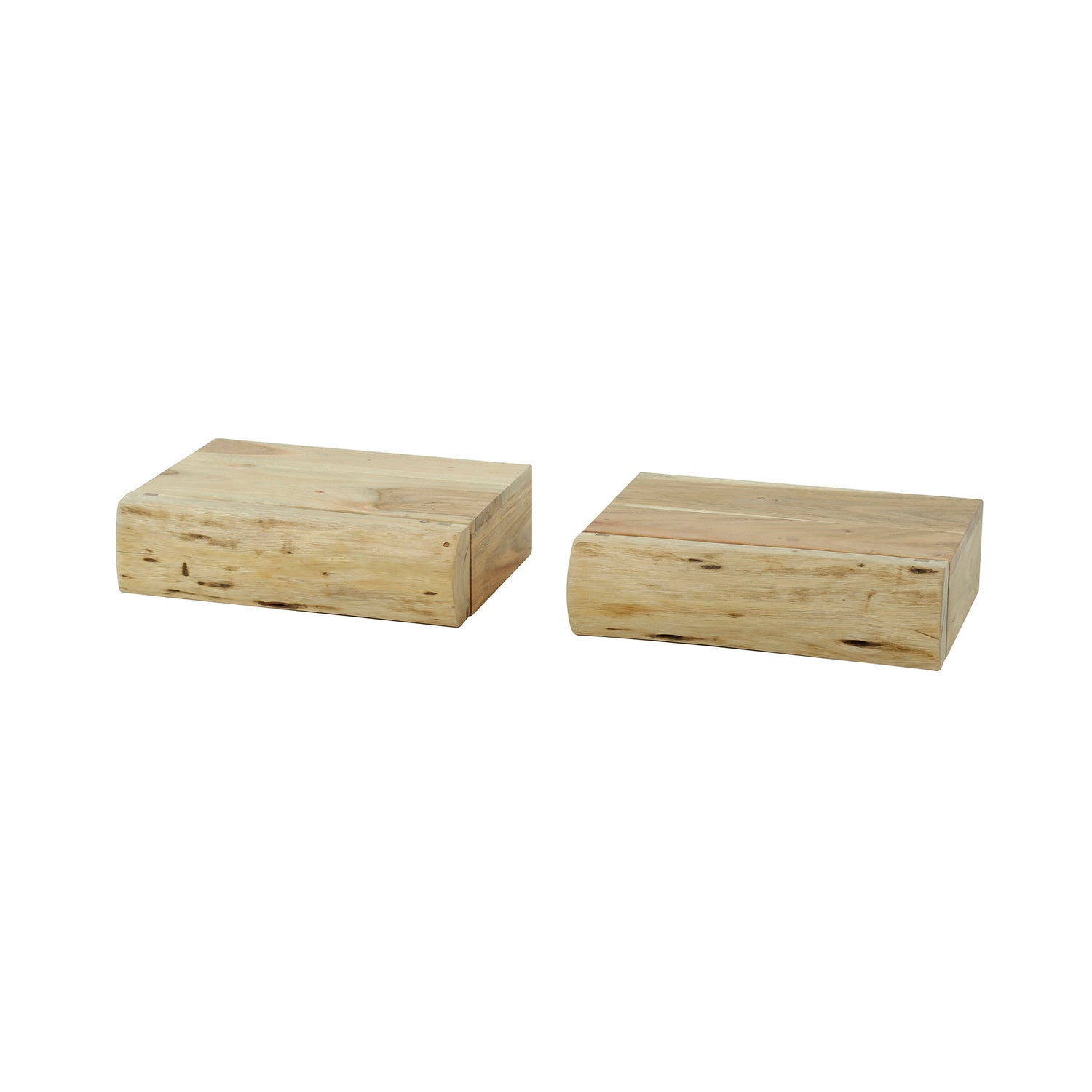 Nachtkastje 1L Tree XS - Set van 2 - 30x20x8 cm - Naturel - Acacia