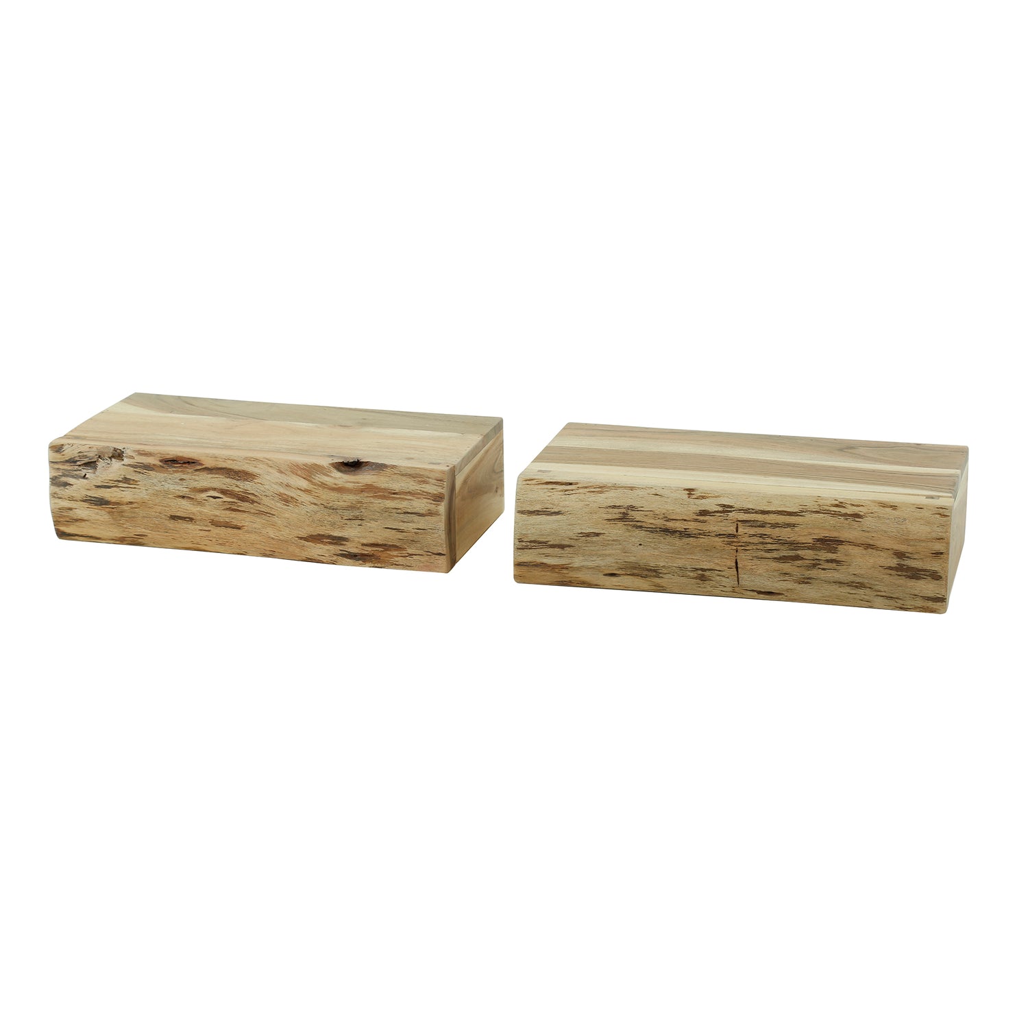 Nachtkastje met 1 lade - Set van 2 - 40x20x10 cm - Naturel - Acacia