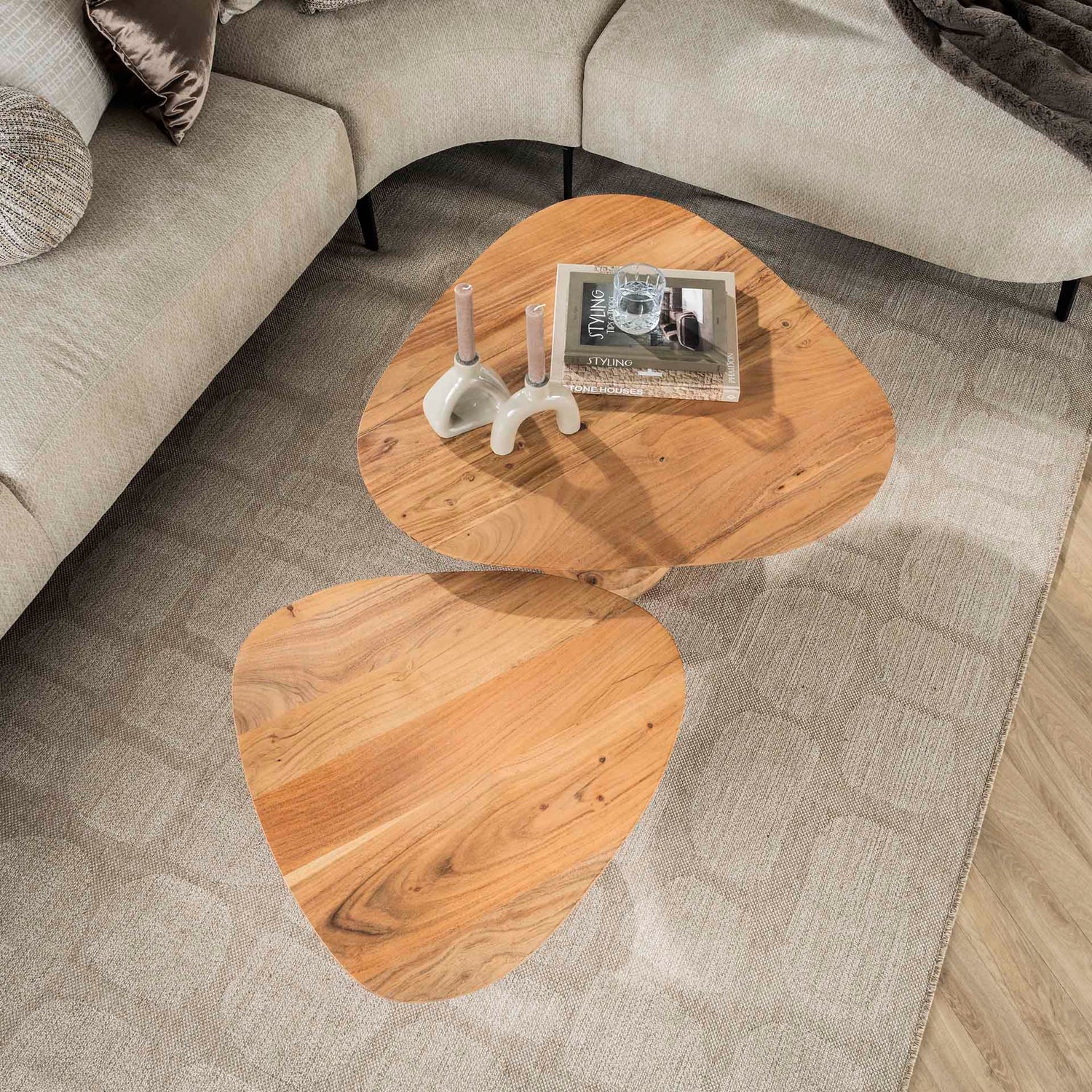 Salontafel Driehoekig - 80x80x40 cm - Naturel - Acacia