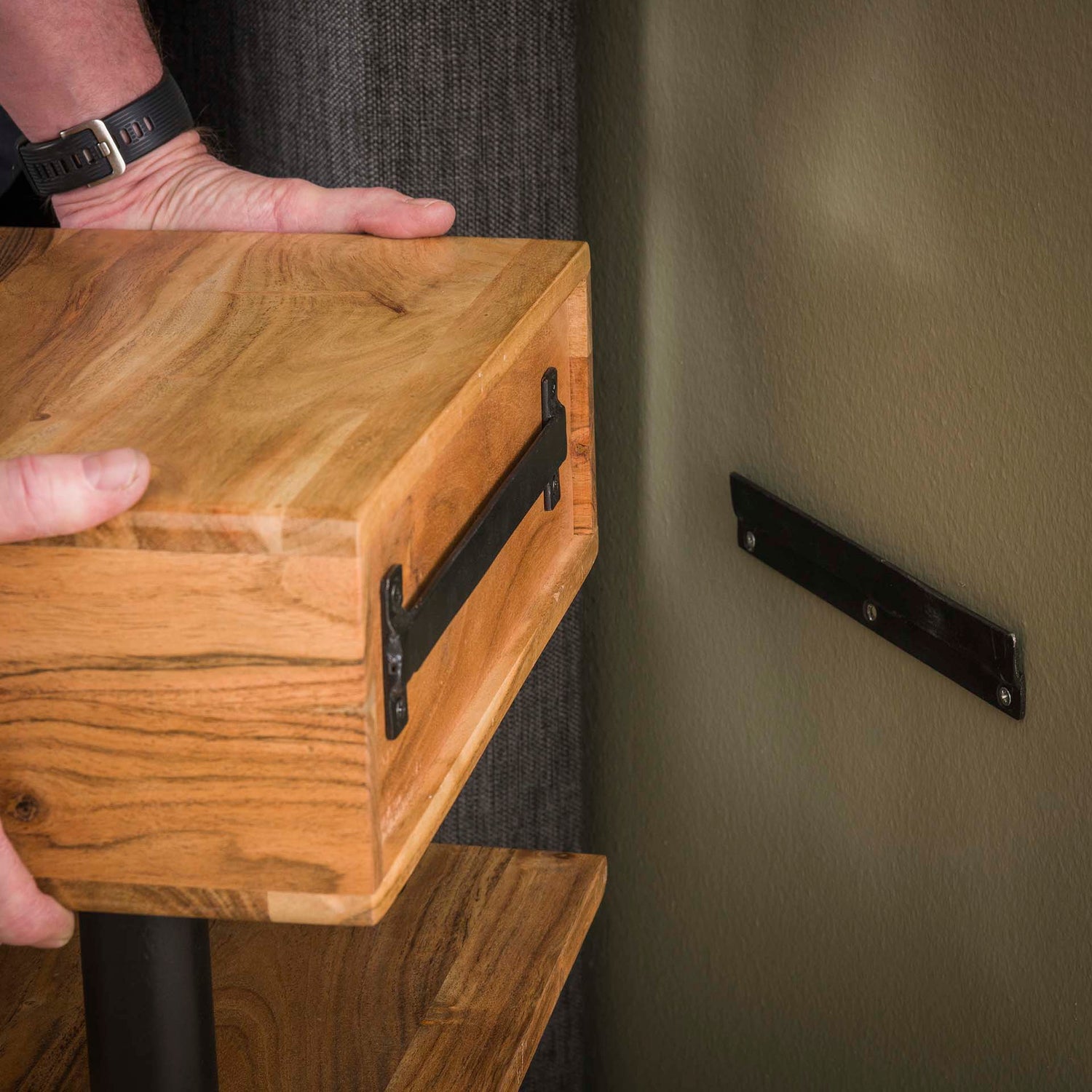 Nachtkastje met 1 lade Shelve - 35x31x27 cm - Naturel - Acacia