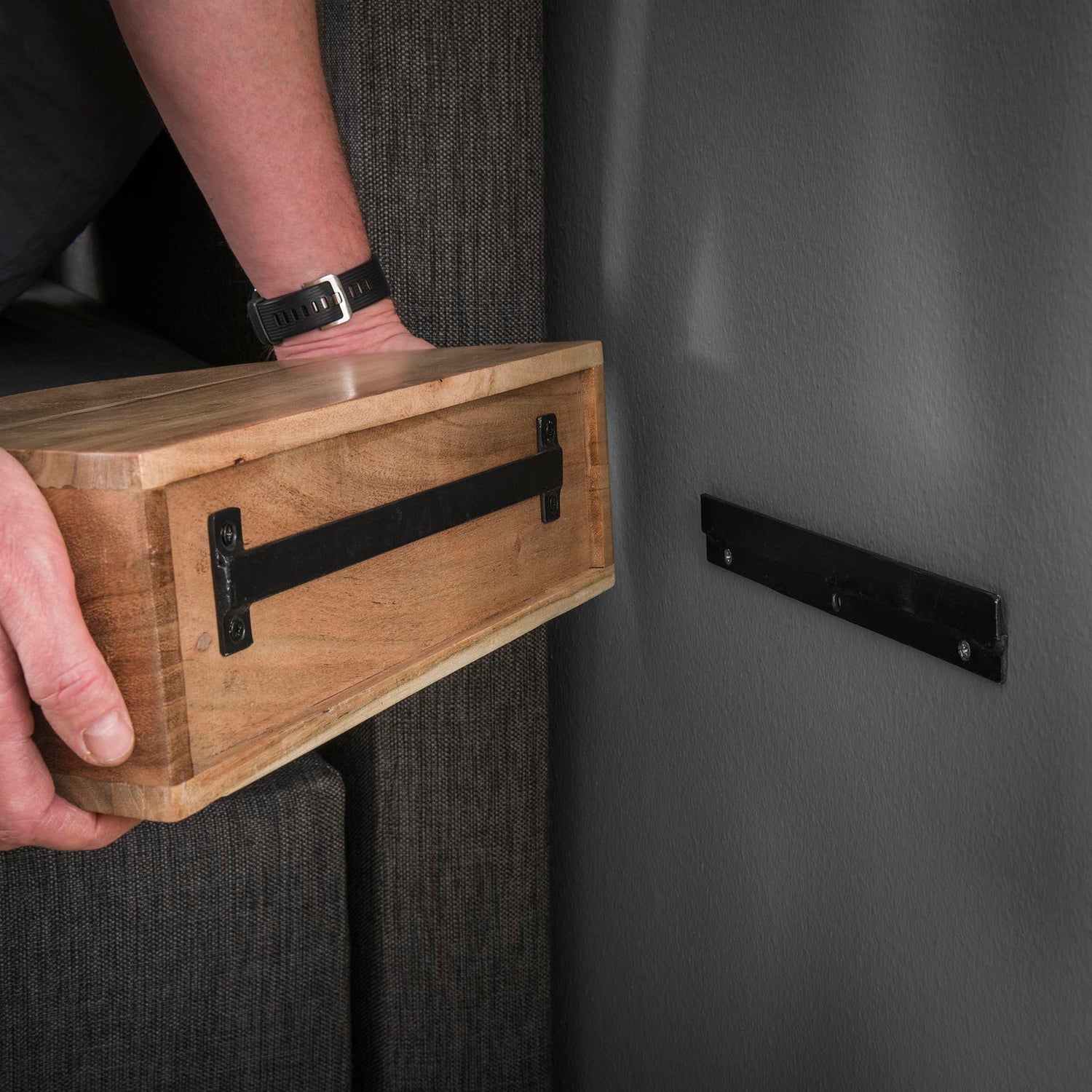 Nachtkastje 1L Curve - 41x20x12 cm - Naturel - Acacia