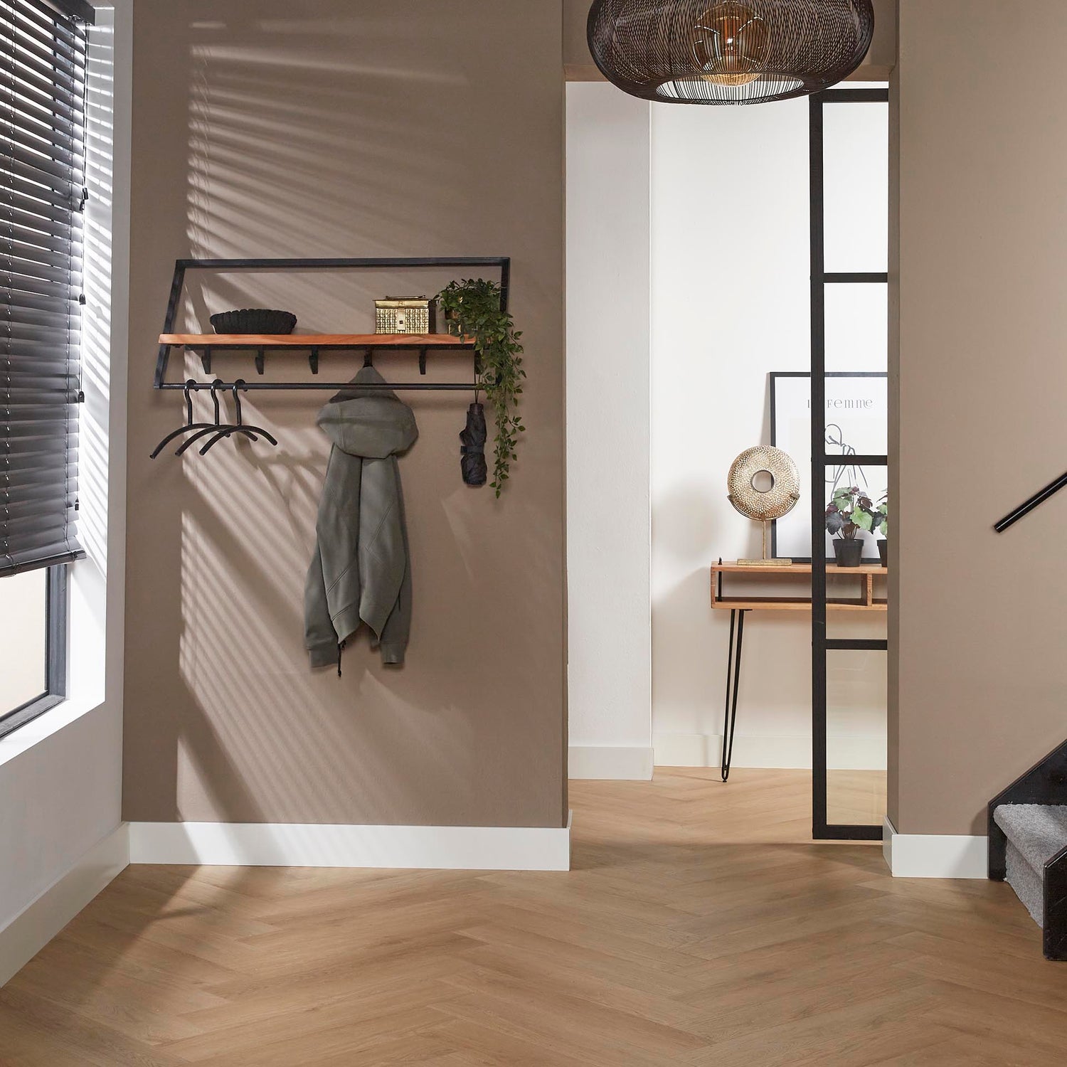 Kapstok Lean - 100x32x38 cm - Naturel - Acacia