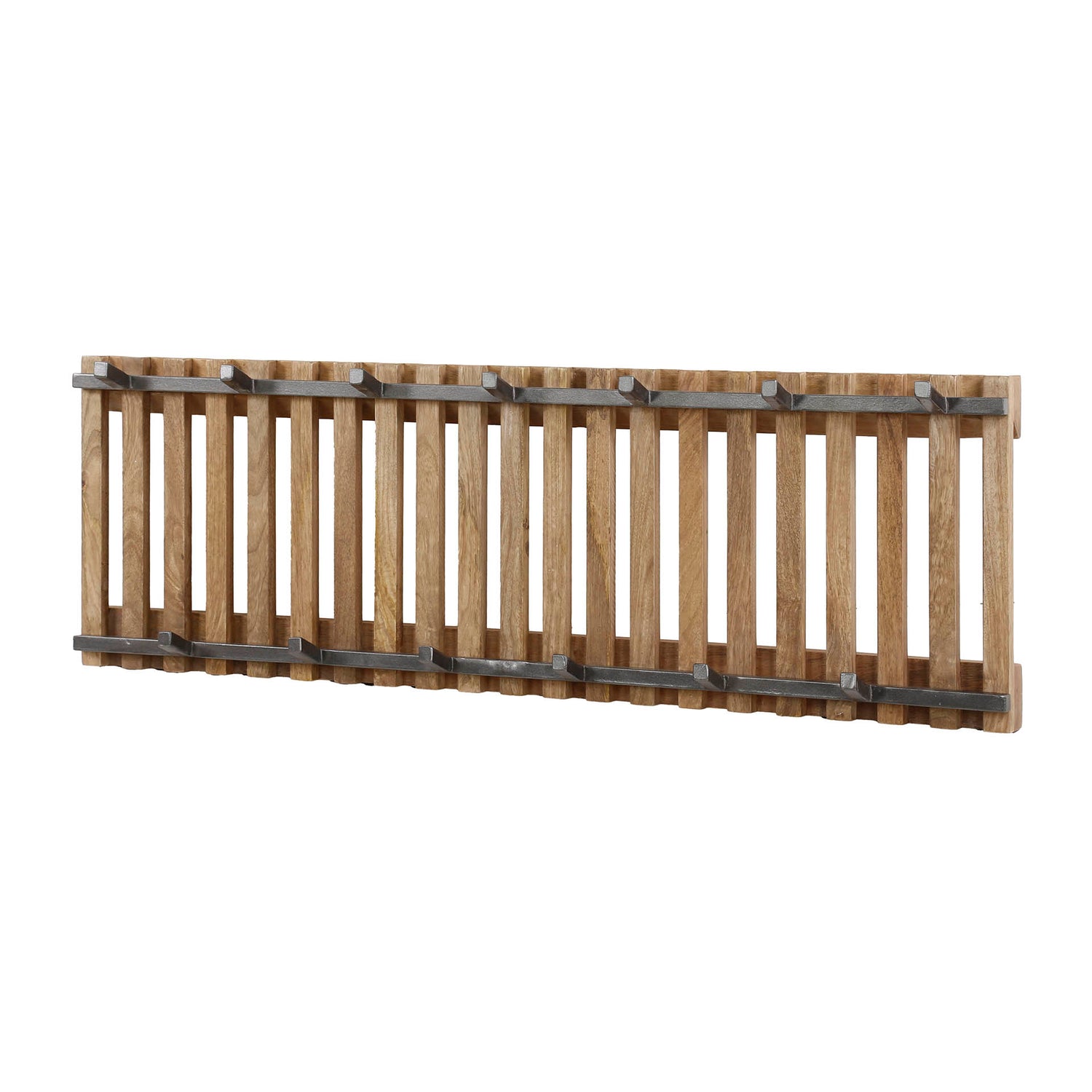 Kapstok Tweak met 13 Haken - 100x10x33 cm - Zandkleur - Mango