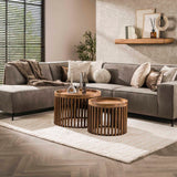 Salontafel Tweak - Set van 2 - 65x65x40 cm - Zandkleur - Mango