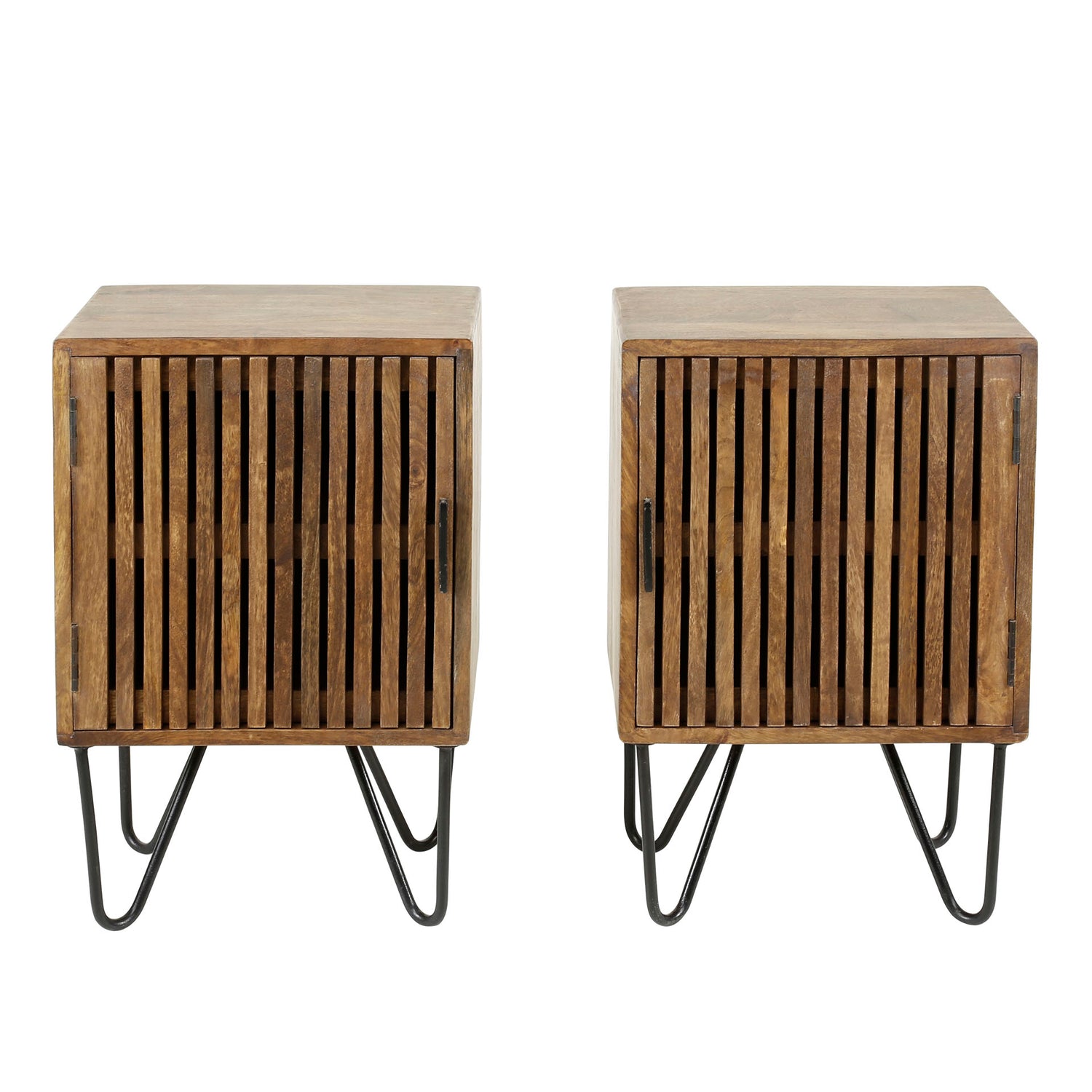 Nachtkastje Tweak - Set van 2 - 40x30x60 cm - Zandkleur - Mango