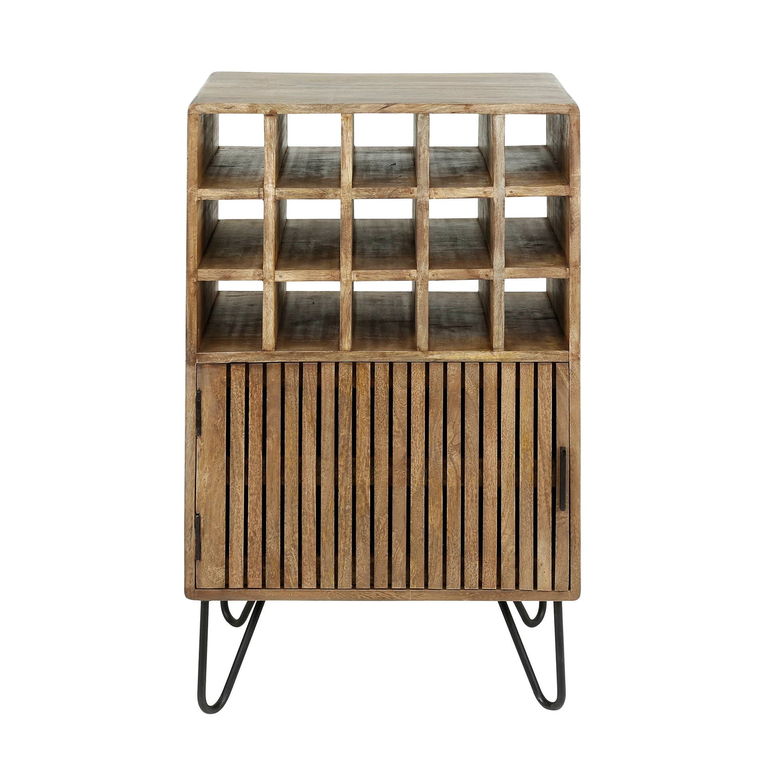 Wijnkast Tweak - 56x38x90 cm - Zandkleur - Mango