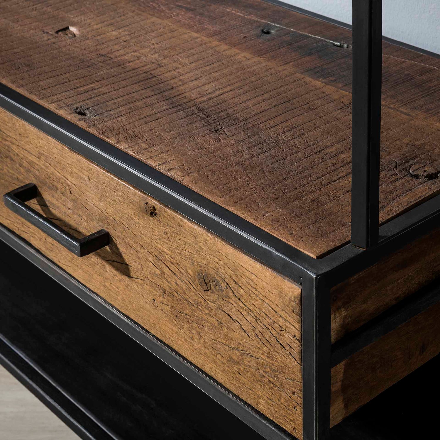 Garderobemeubel met 2 laden blend - 120x35x180 cm - Hardhout