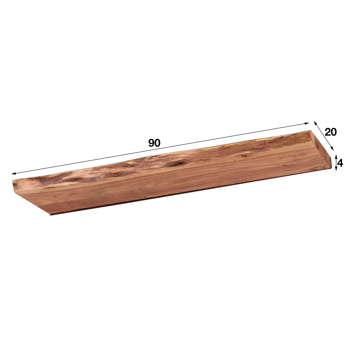 Wandplank 90 Edge - 90x20x4 cm - Acacia Naturaal