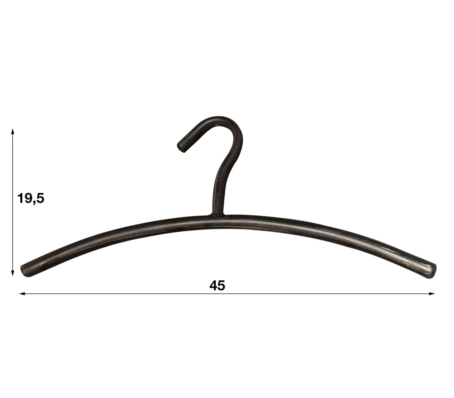 Garderobehanger ronde buis 6 stuks - 45x1,6x19,5 cm - Zwart