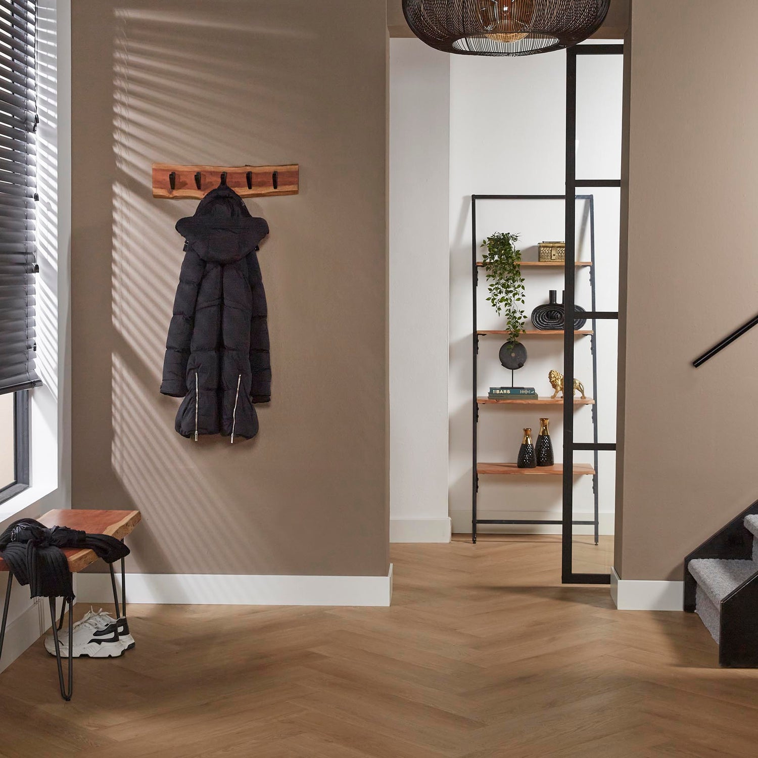 Kapstok Edge 5 Haken - 60x9x15 cm - Acacia Naturel