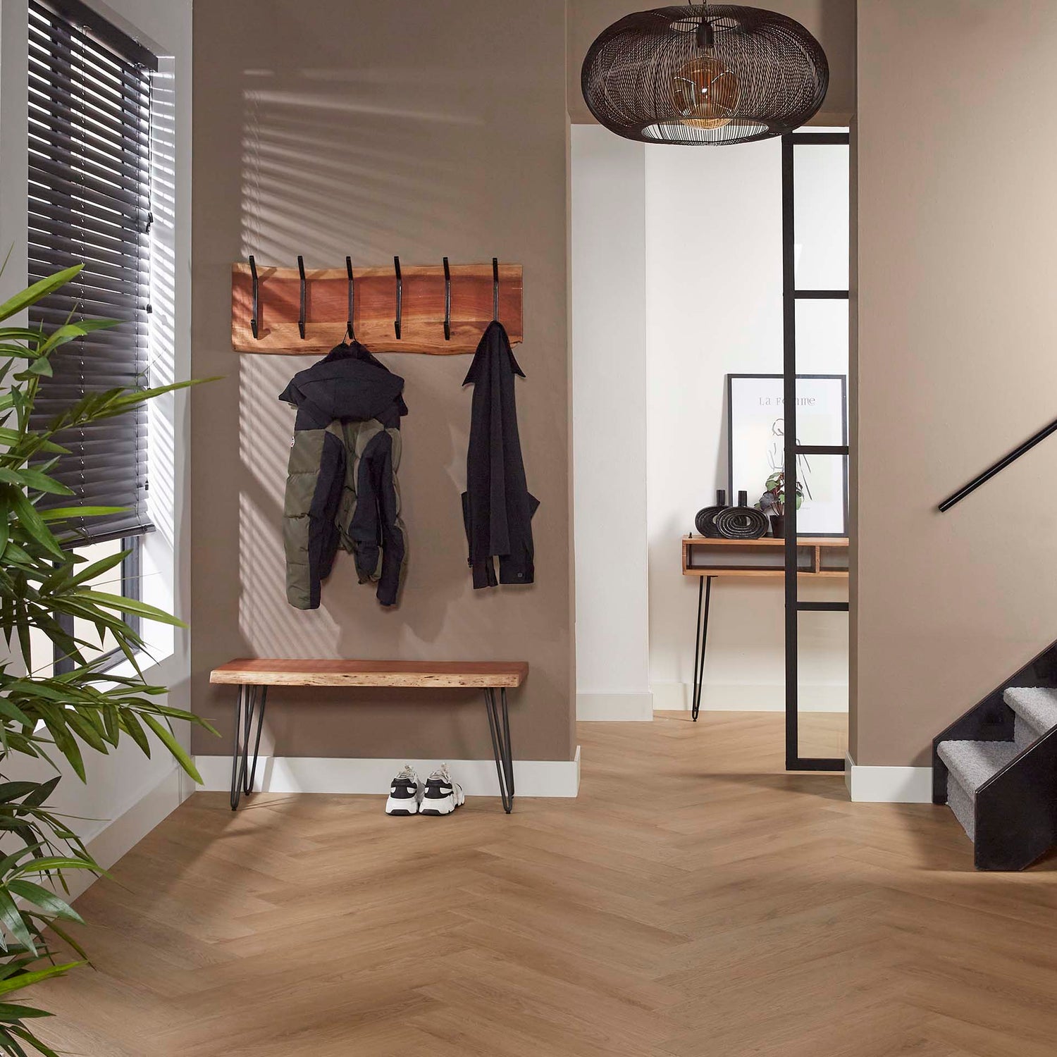 Kapstok Edge 2x6 Haken - 100x12x30 cm - Naturiel - Acacia