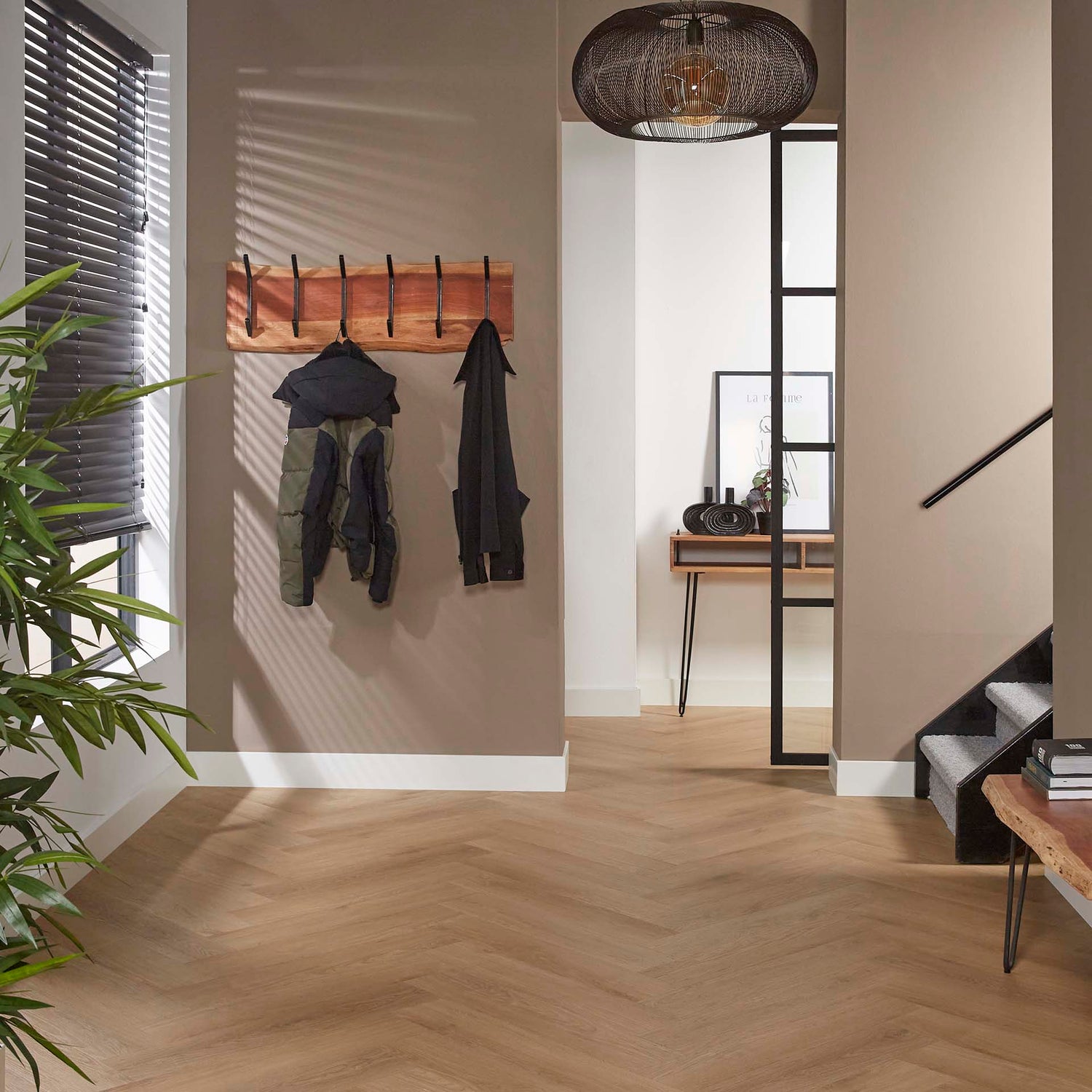 Kapstok Edge 2x6 Haken - 100x12x30 cm - Naturiel - Acacia