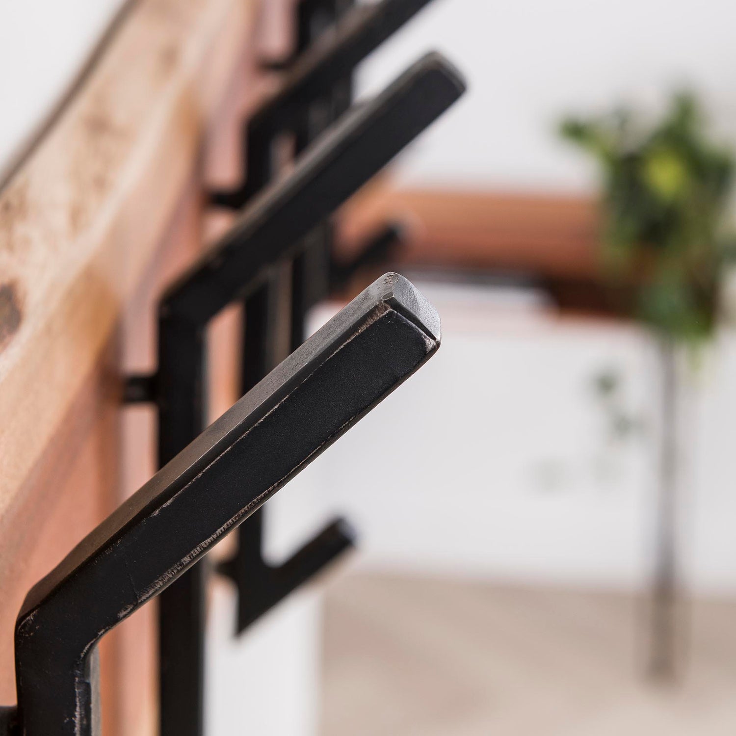 Kapstok Edge 2x6 Haken - 100x12x30 cm - Naturiel - Acacia