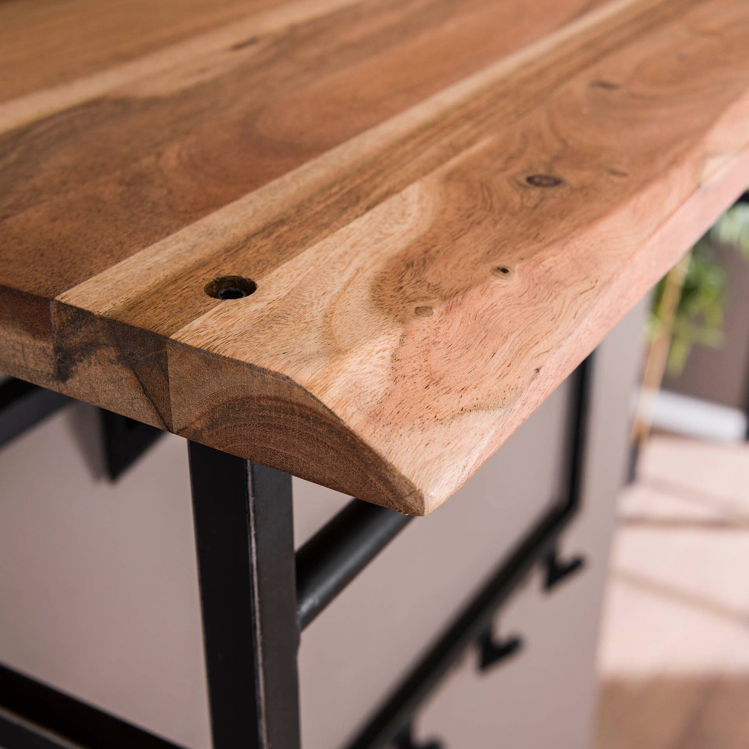 Kapstok Edge Hoog met 12 Haken Hoedenplank - 100x33x80 cm - Naturel - Acacia