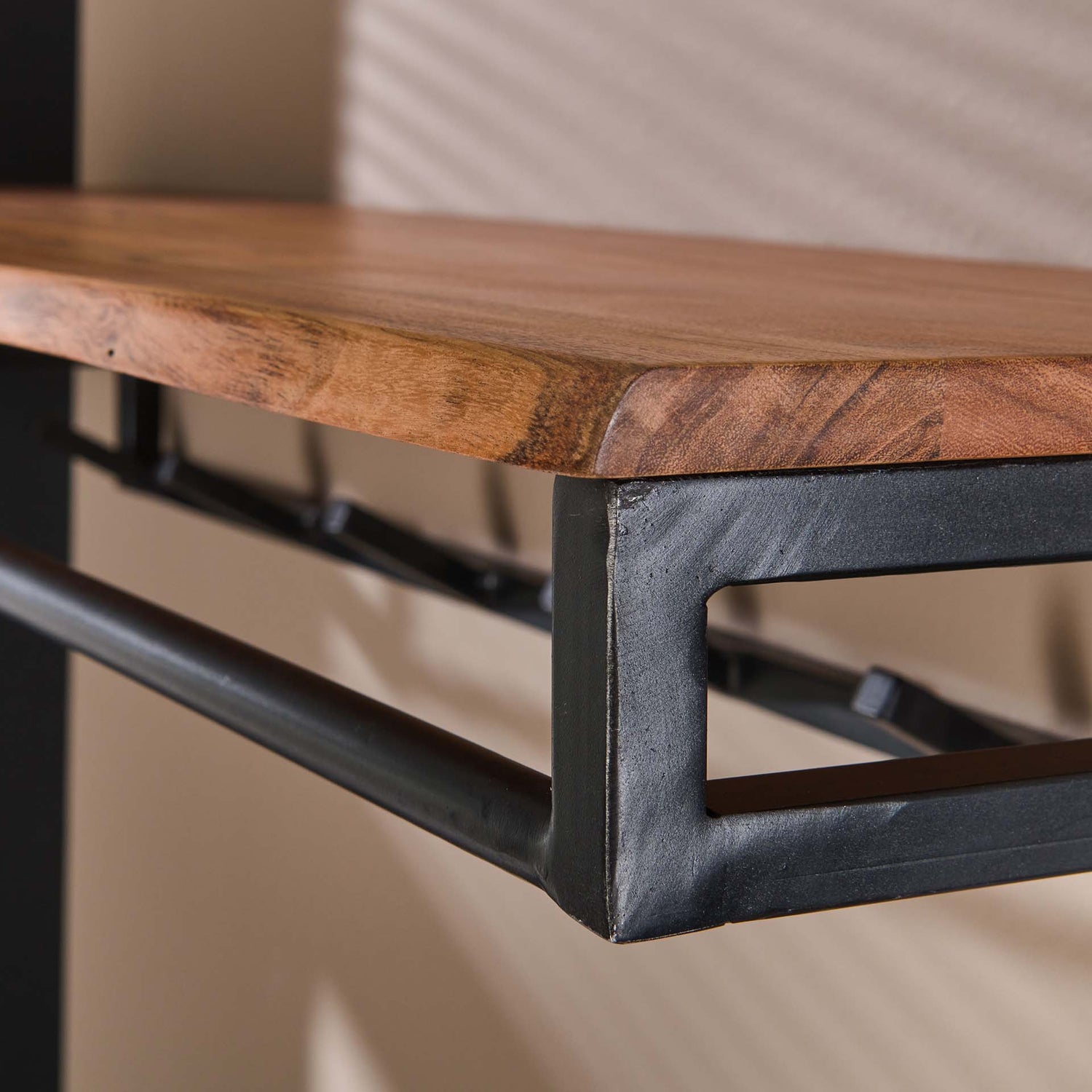 Kapstok Custom 6 Haken Hoedenplank - 100x35x17 cm - Naturaal - Acacia