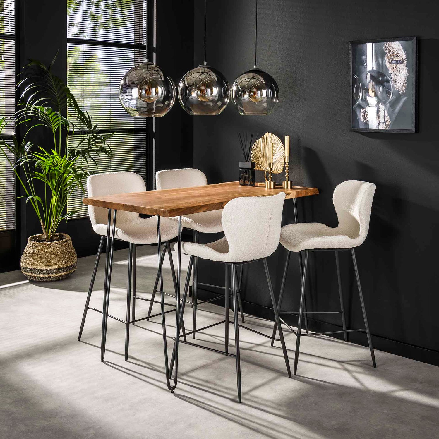 Bartafel Edge 130 cm - 130x70x92 cm - Naturel - Acacia