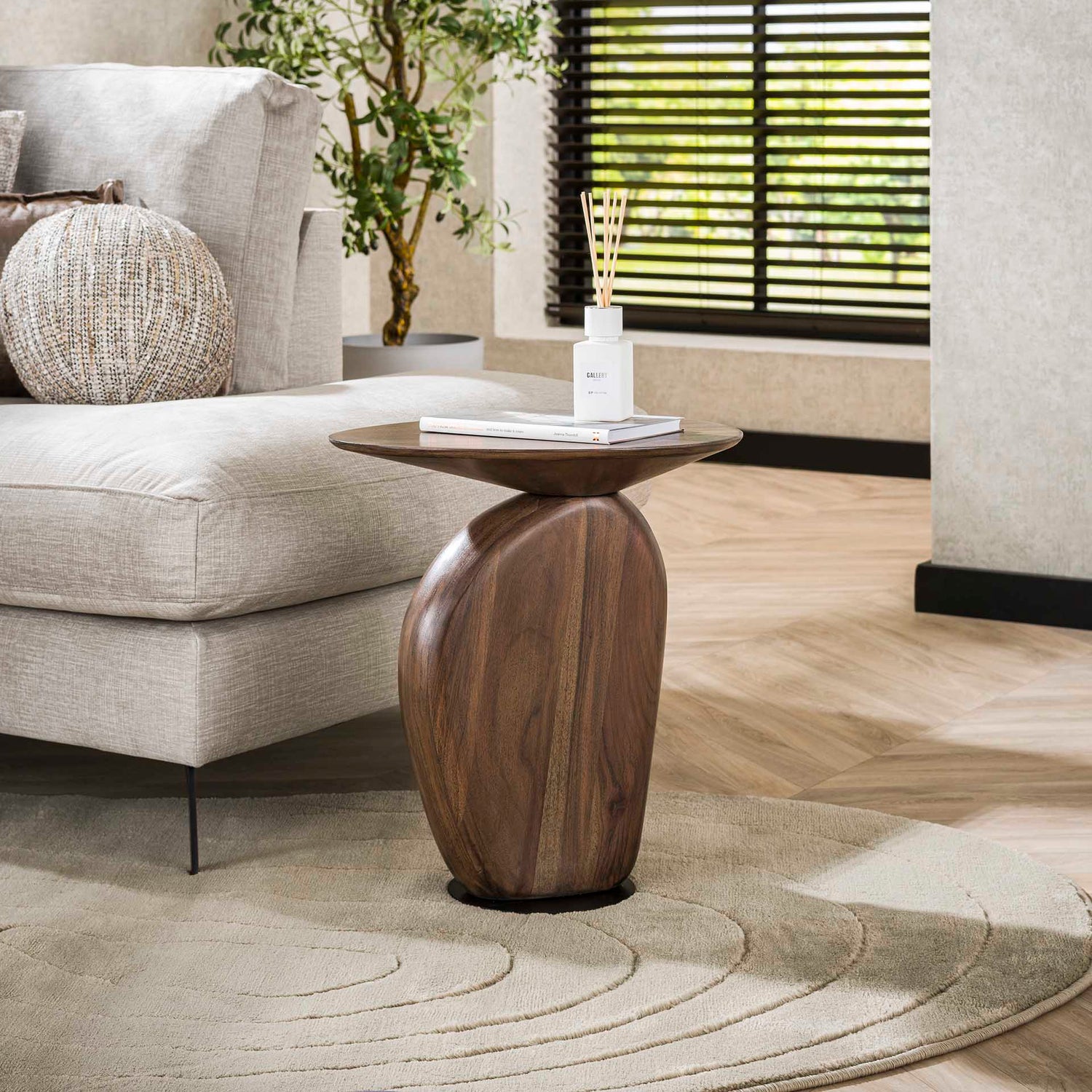 Bijzettafel Art Solid - 45x36x50 cm - Glaze Brown - Acacia