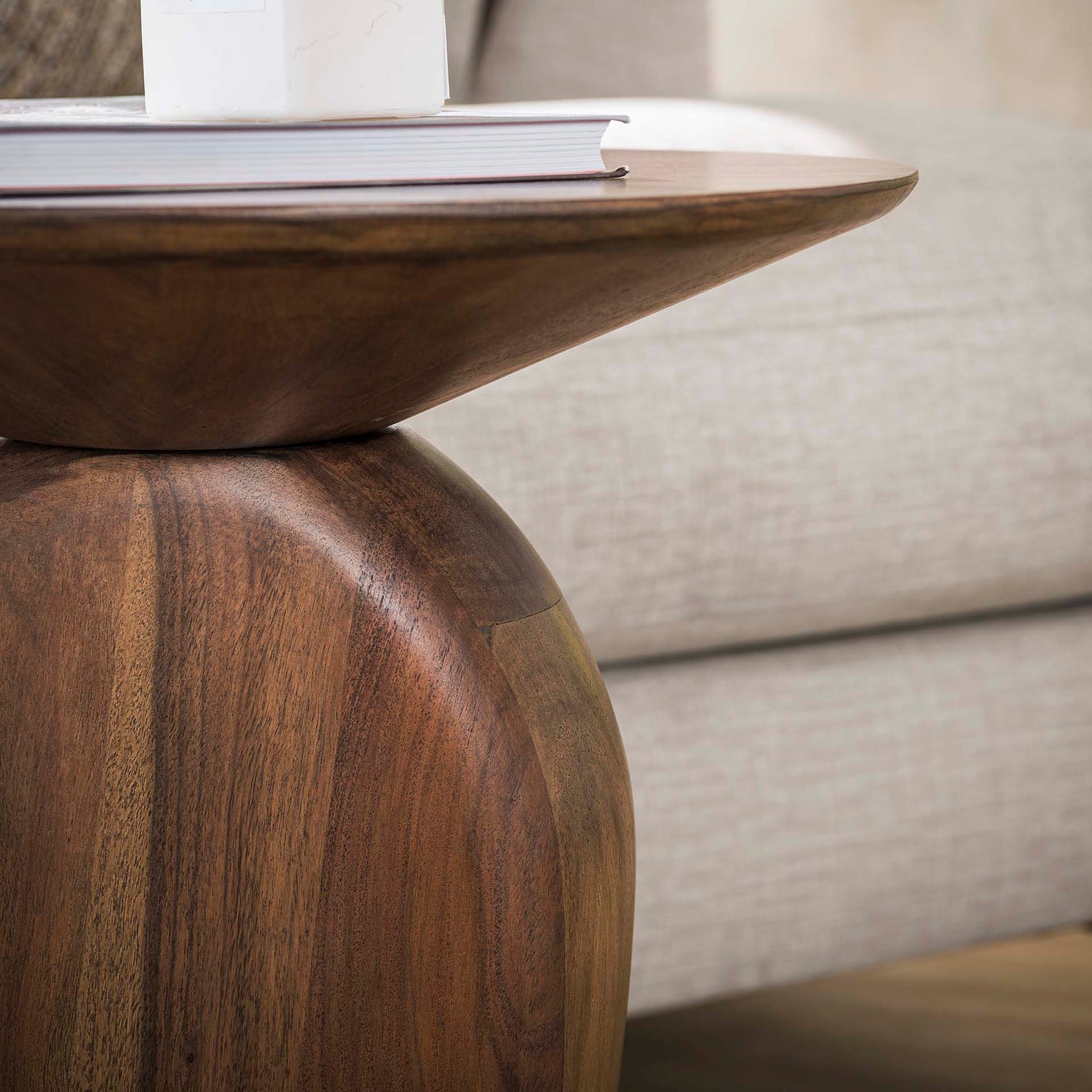 Bijzettafel Art Solid - 45x36x50 cm - Glaze Brown - Acacia