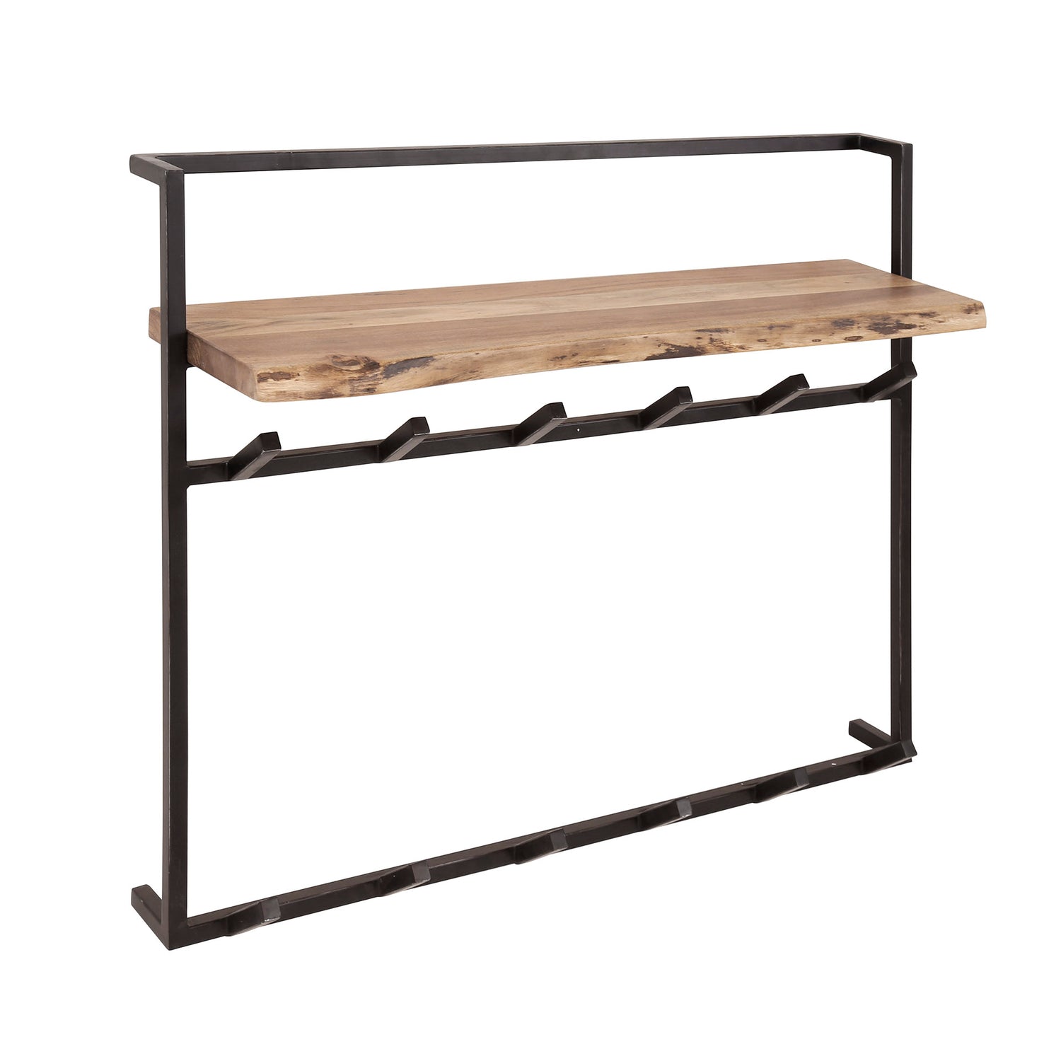 Kapstok Air Solid met 12 Haken - 100x30x80 cm - Acacia Naturel