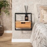 Nachtkastje Air Solid - 44x35x45 cm - Acacia Naturel
