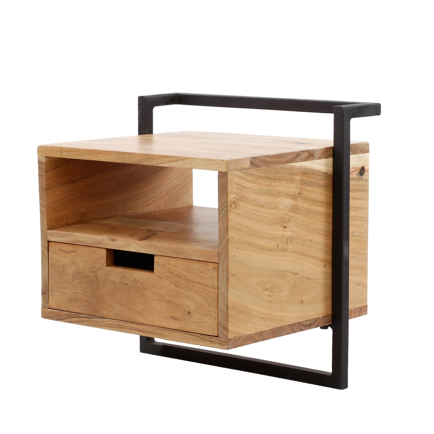 Nachtkastje met 1L open vak Air Solid - 44x35x45 cm - Naturel - Acacia