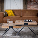 Salontafel Teca Balance - 70x70x33 cm - Verweerd - Teakhout