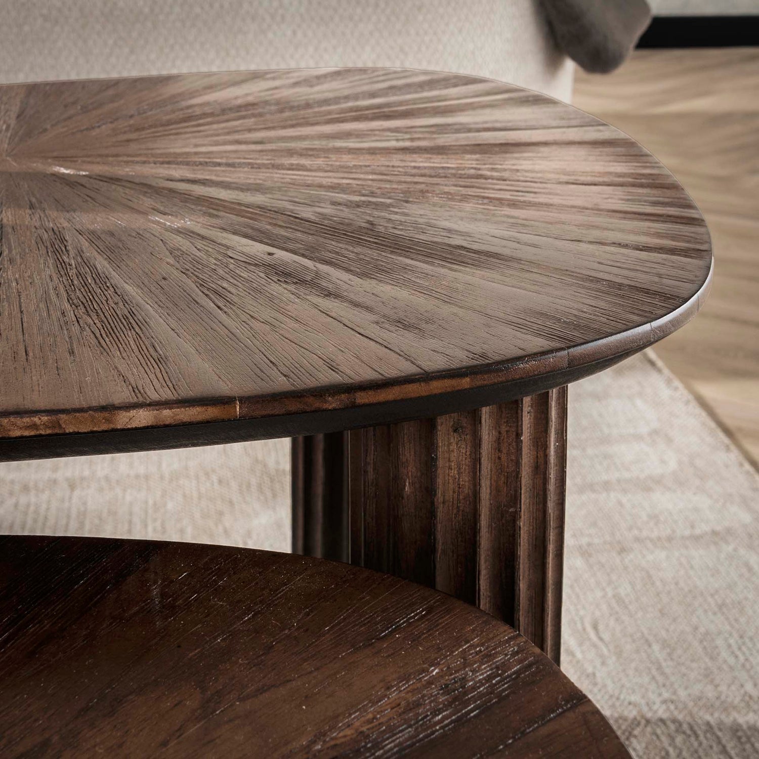 Salontafel Maya - Vierhoekig - Set van 2 - 62x51x43 cm - Rust Brown - Teak