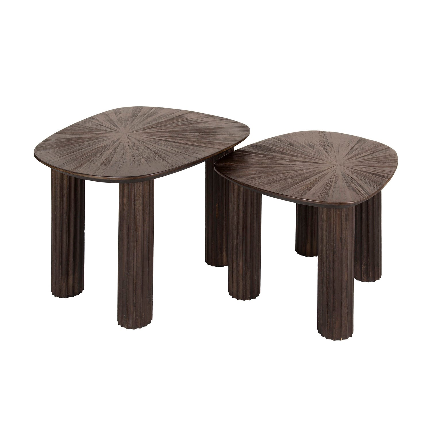 Salontafel Maya - Vierhoekig - Set van 2 - 62x51x43 cm - Rust Brown - Teak