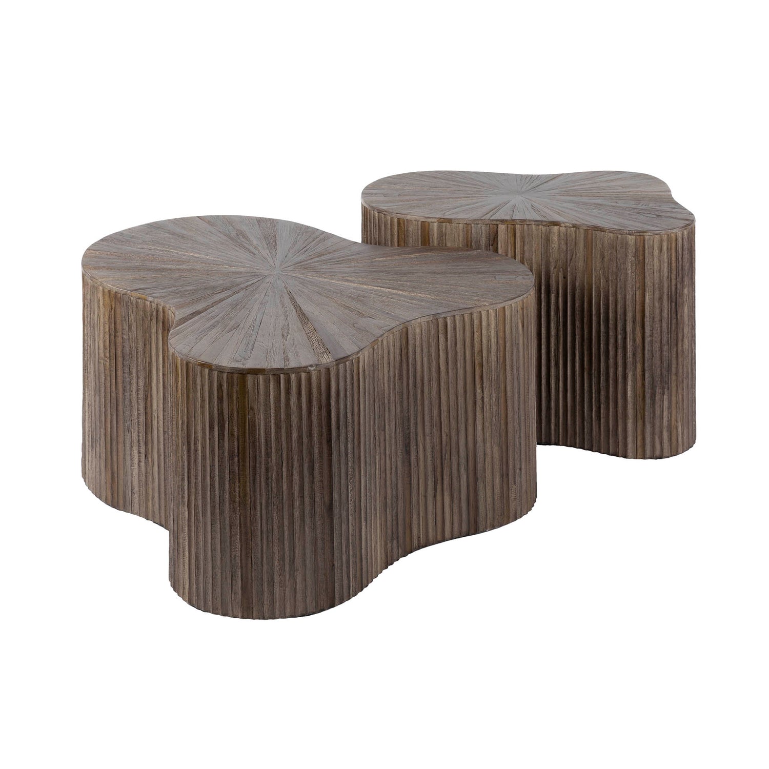 Salontafel Maya Teak Shamrock - Set van 2 - 77x60x38 cm - Rust Brown - Teak
