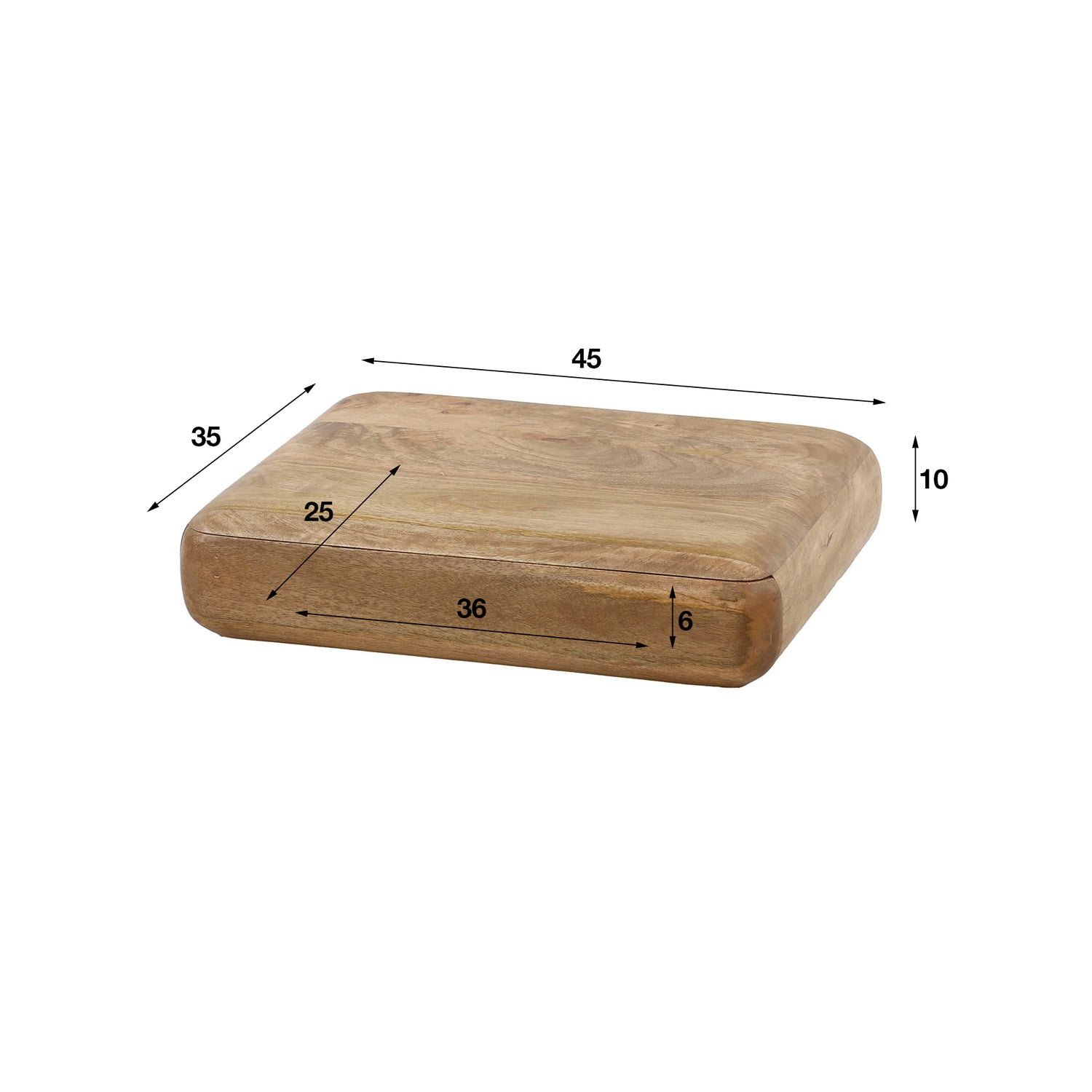 Nachtkastje Sleek - 45x35x10 cm - Zandkleur - Mango