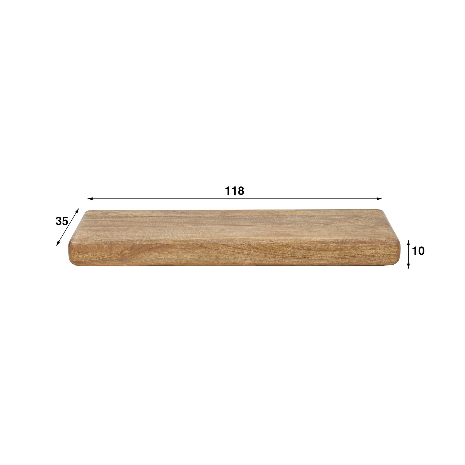 Wandplank 118 Sleek - 118x35x10 cm - Zandkleur - Mango
