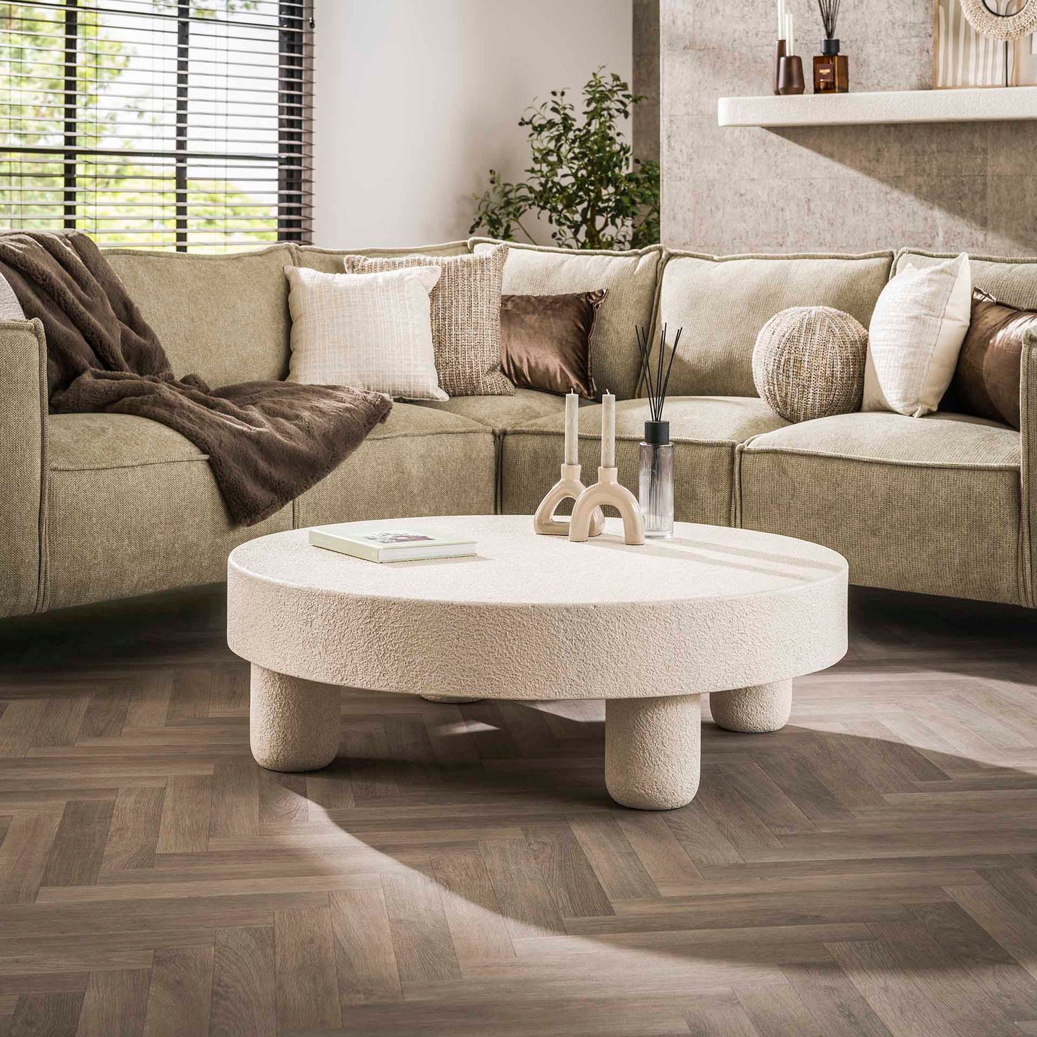 Salontafel Bulky Stone - 110x110x35 cm - Marmer Composiet