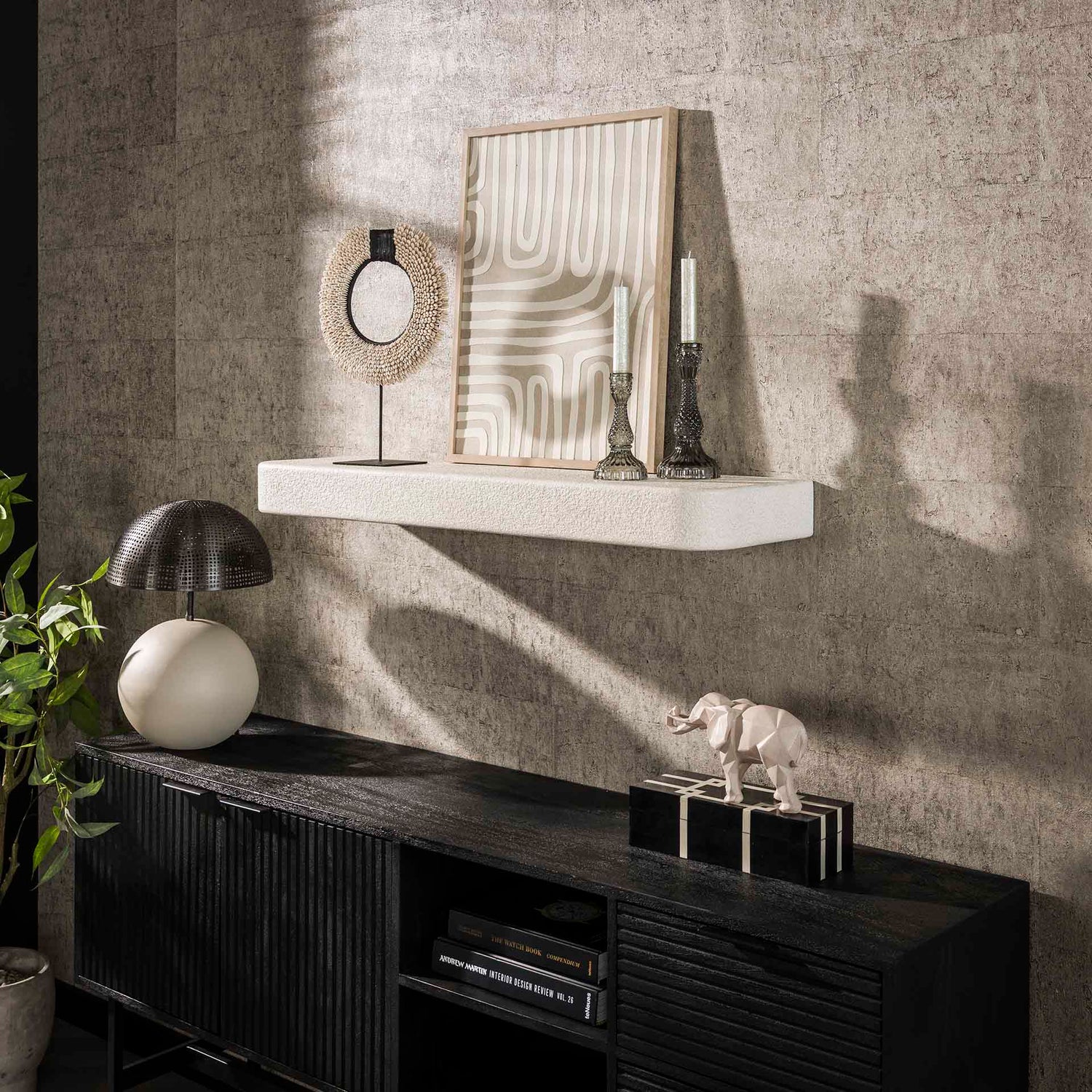 Wandplank 100cm Stone - 100x29x8 cm - Marmer Composiet