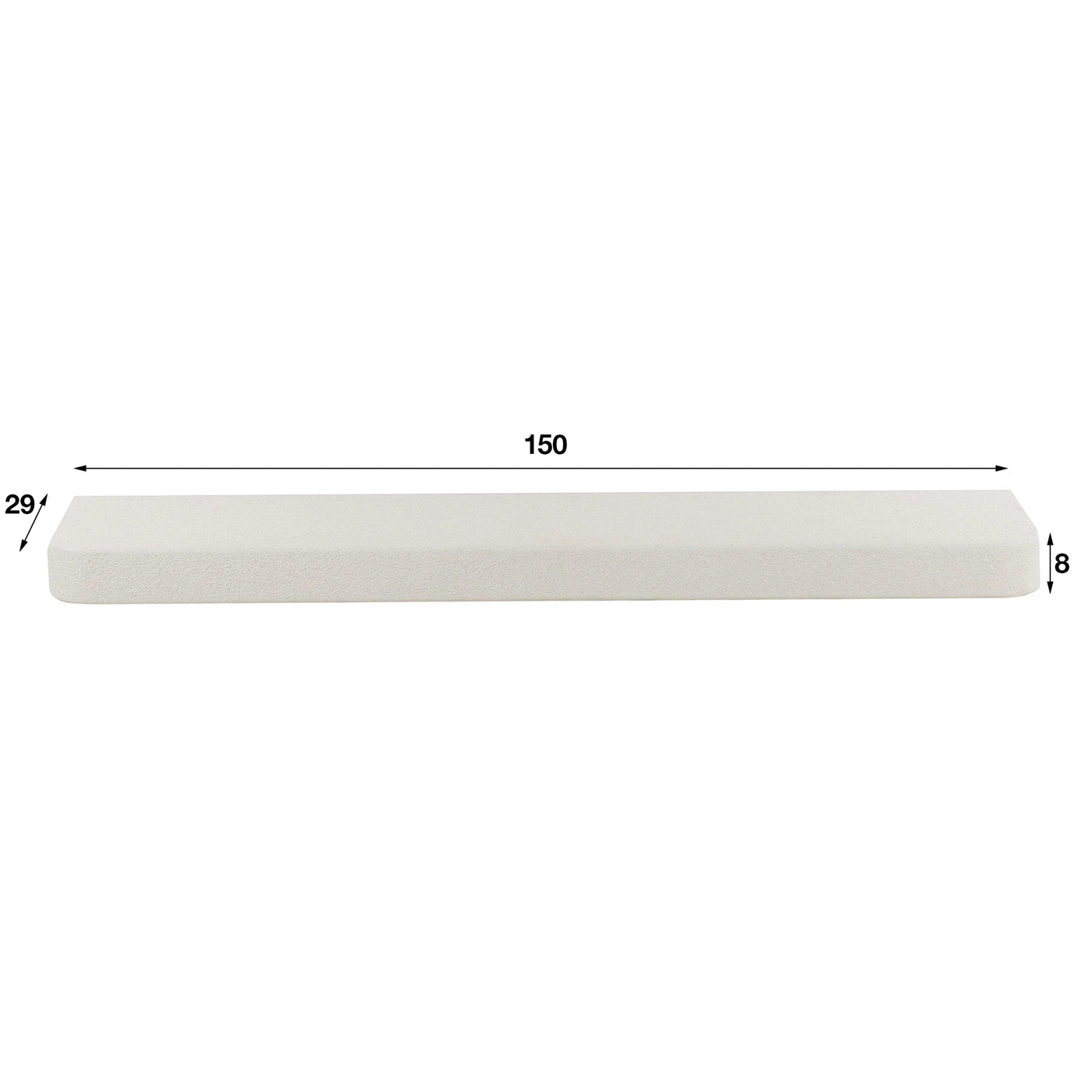 Wandplank Stone - Marmer composiet - 150cm