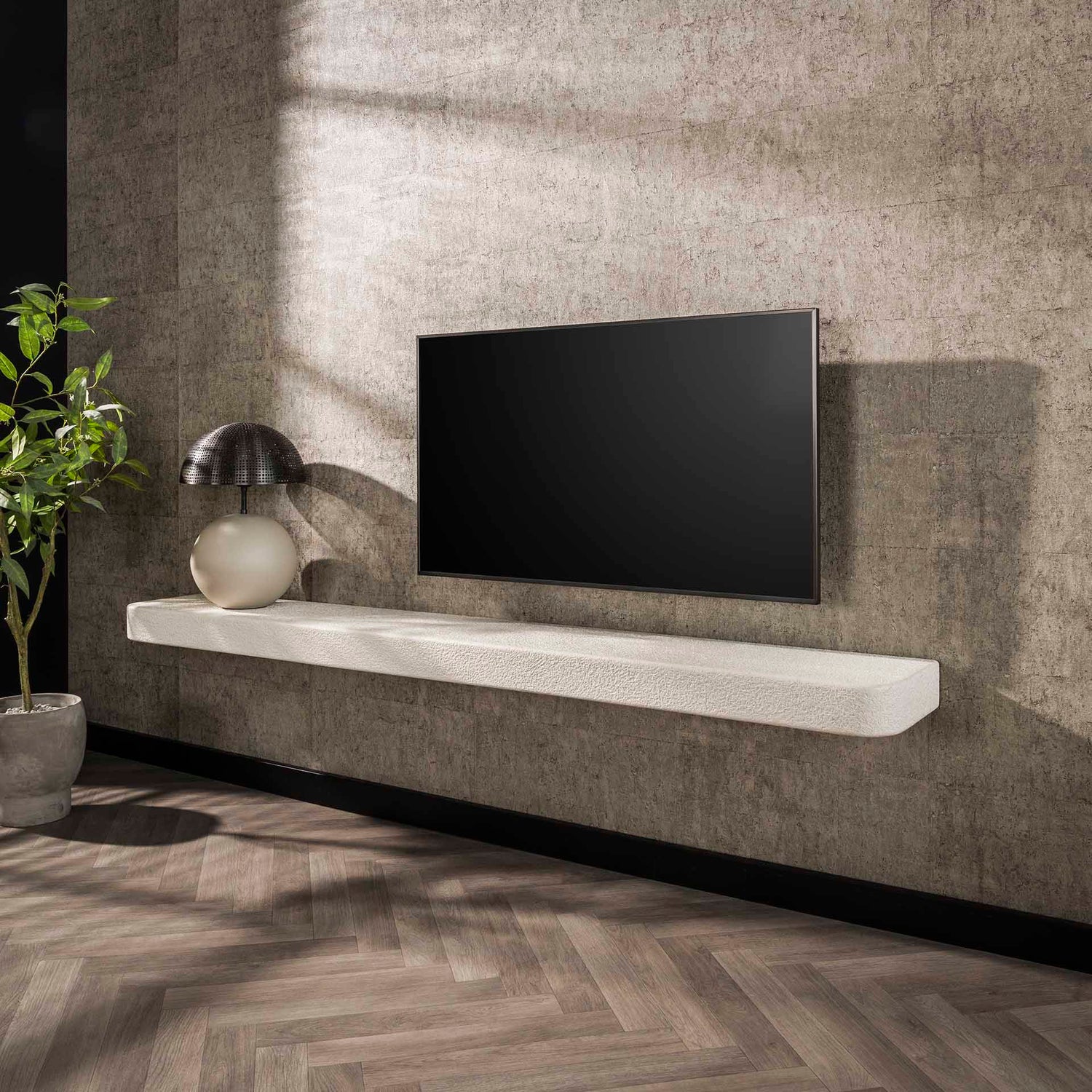 Wandplank Stone - 200x29x8 cm - Marmer Composiet