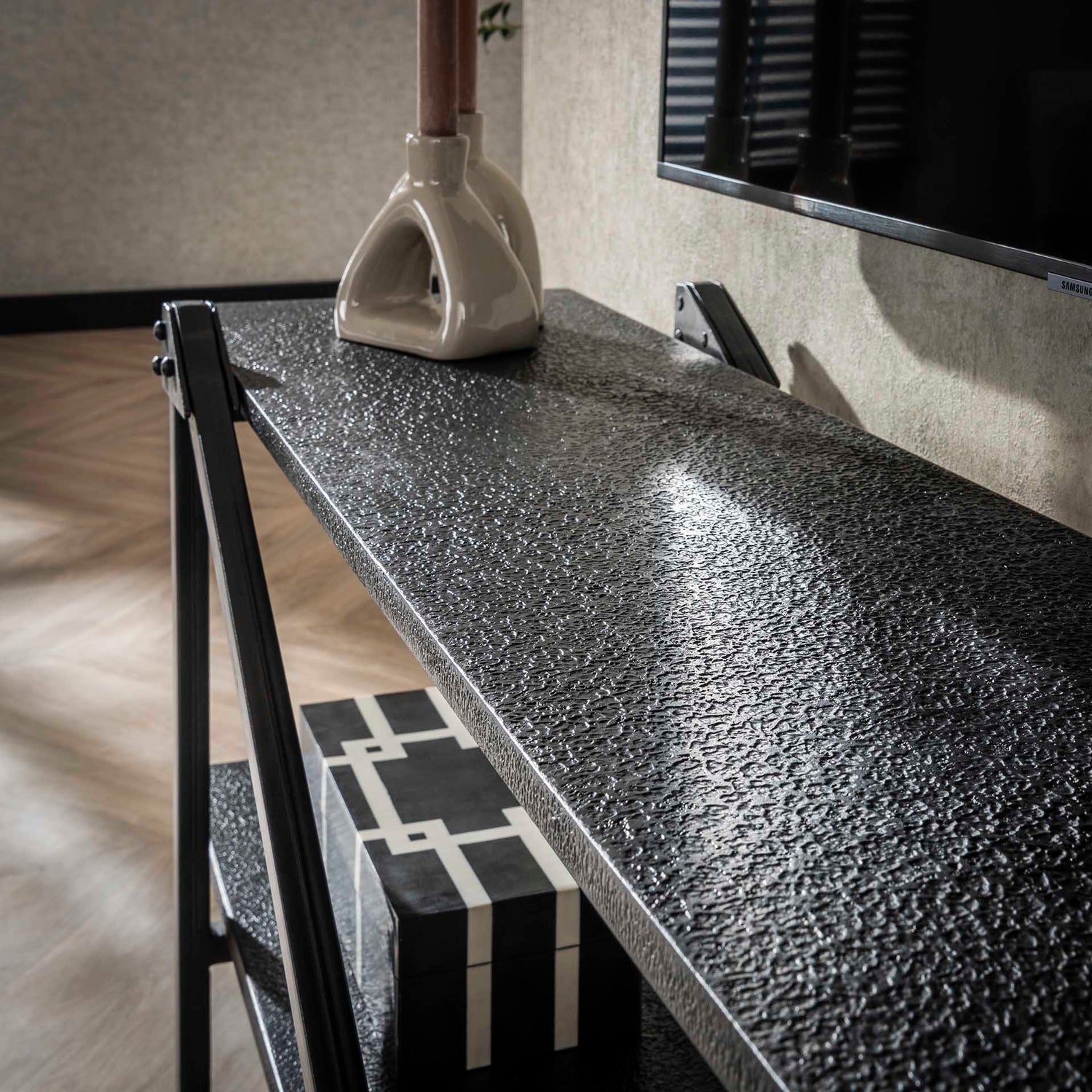 TV-meubel Piega - 140x35x51 cm - Grijs