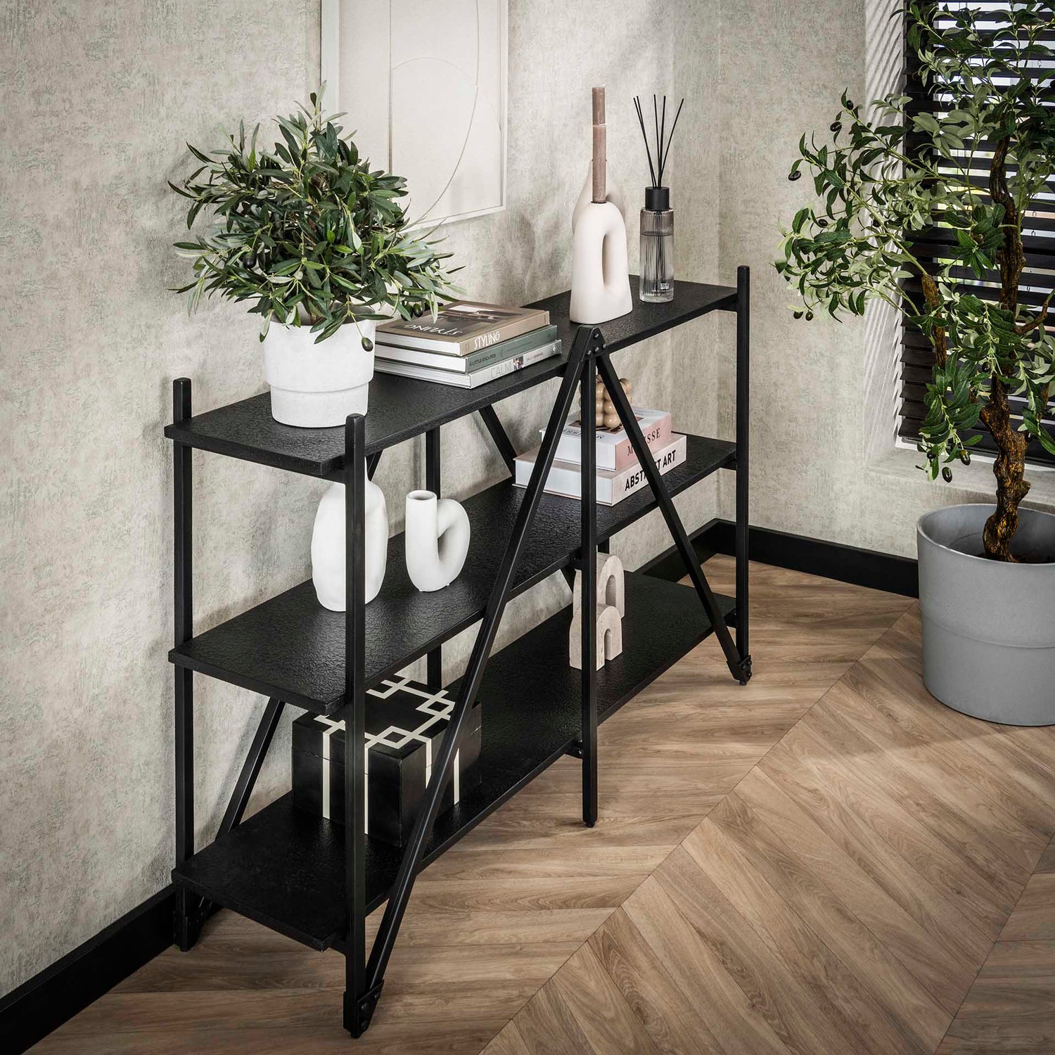 Wandrek 3-laags Piega - 130x35x85 cm - Grijs